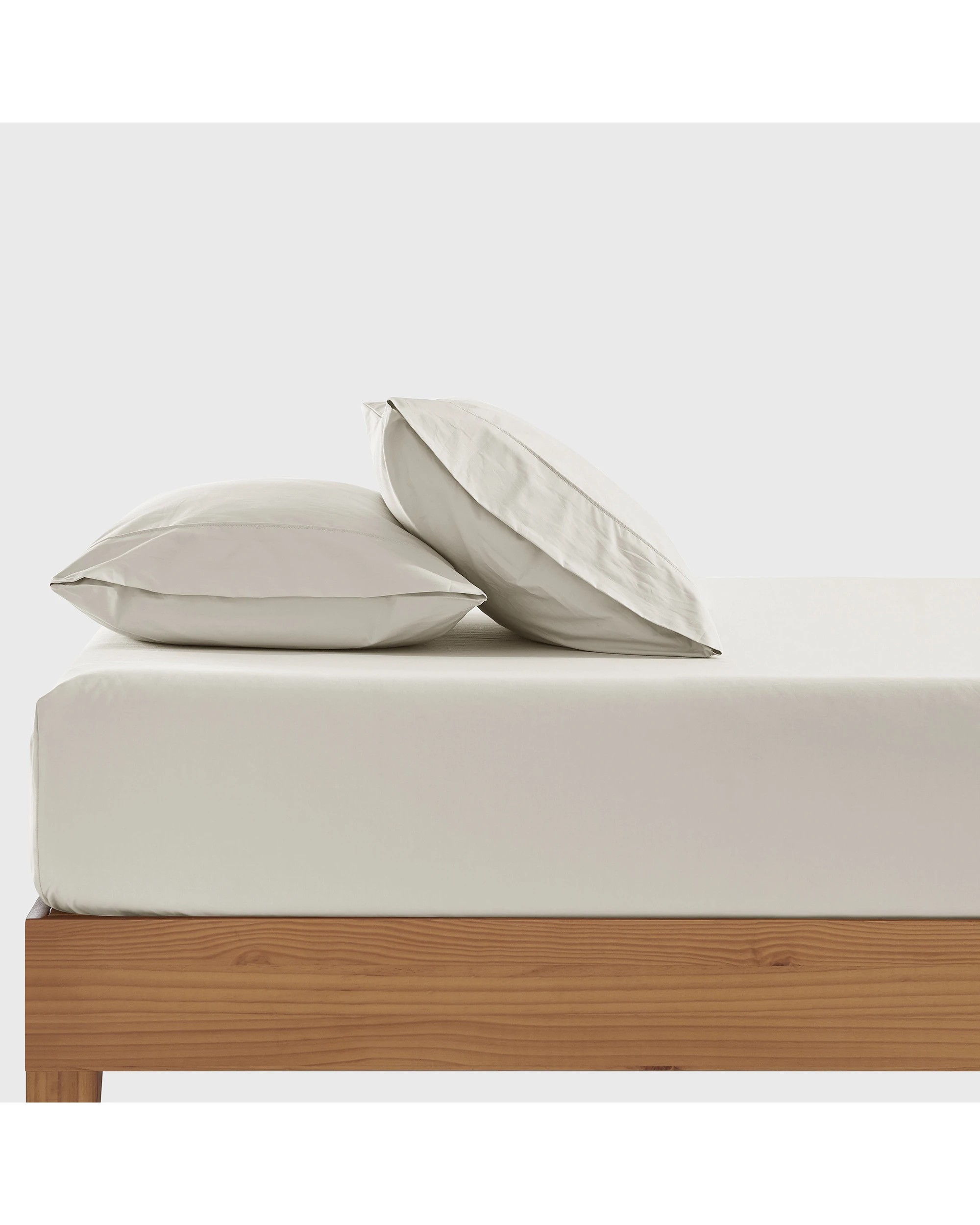 1 Dreamaker 300TC Cotton Percale Combo Fitted Sheet Set - King Bed - Oat, 1 of 7