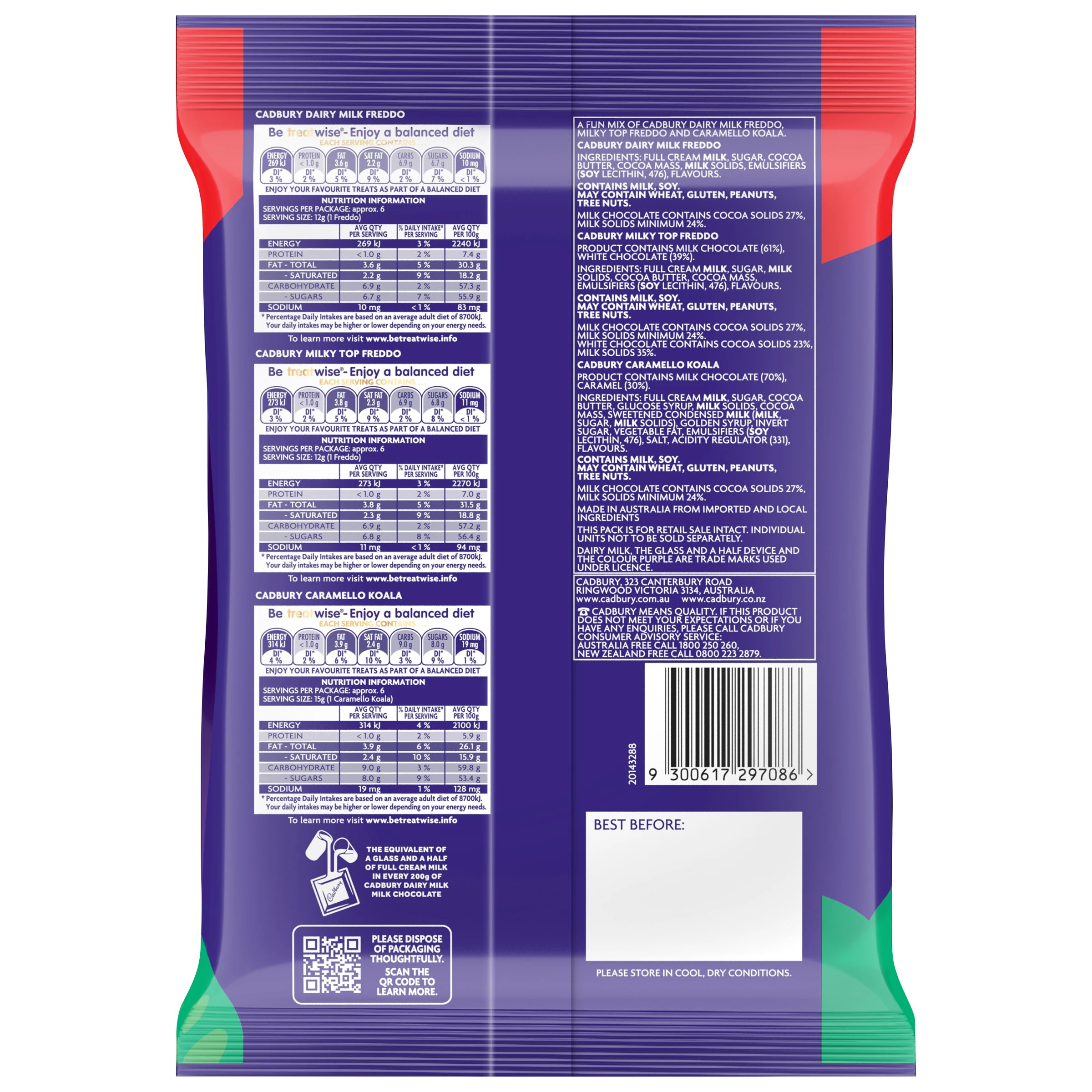 2 18 Piece Cadbury Dairy Milk Freddo Variety Pack 234g, 2 of 2