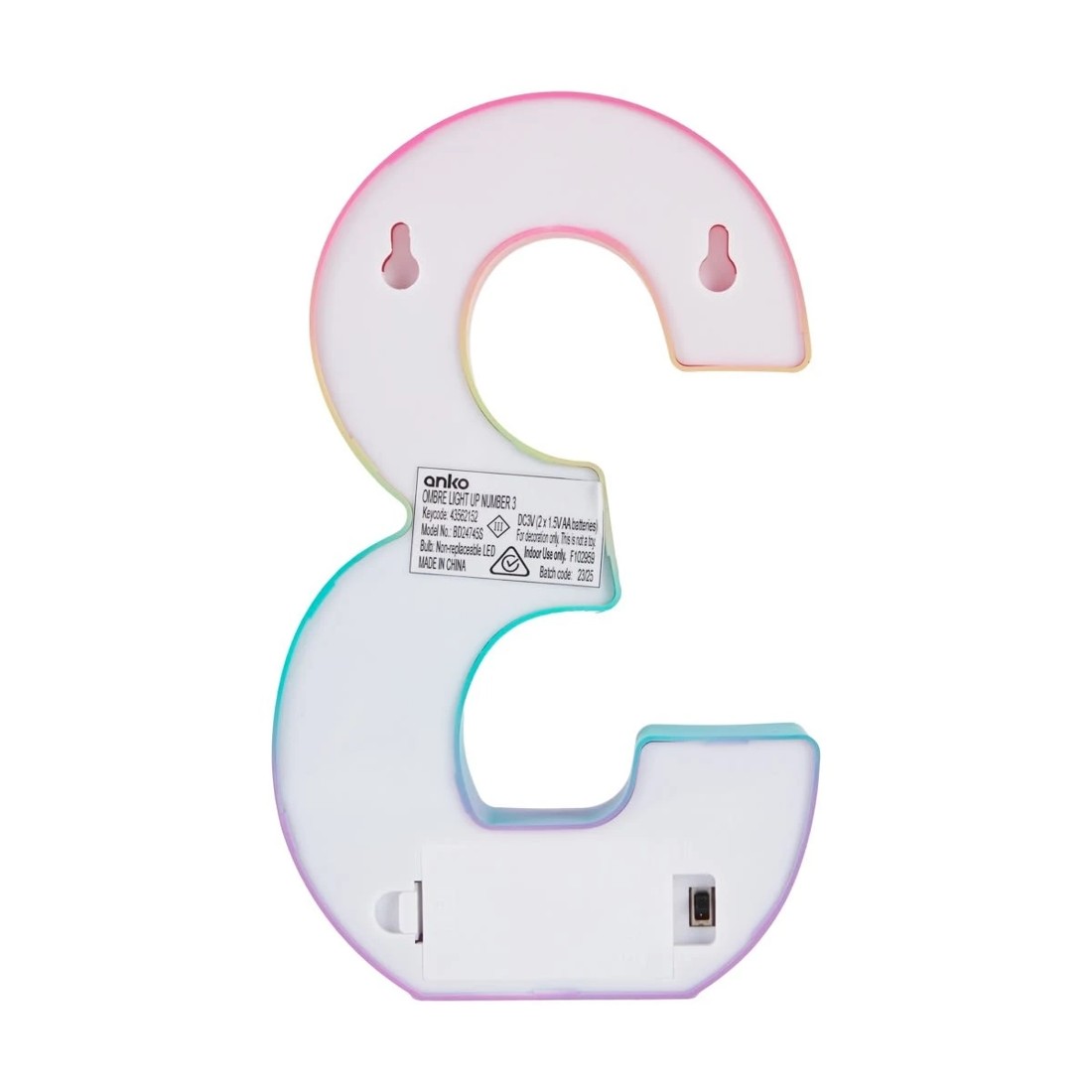 3 Ombre Light Up Number - 3, 3 of 5