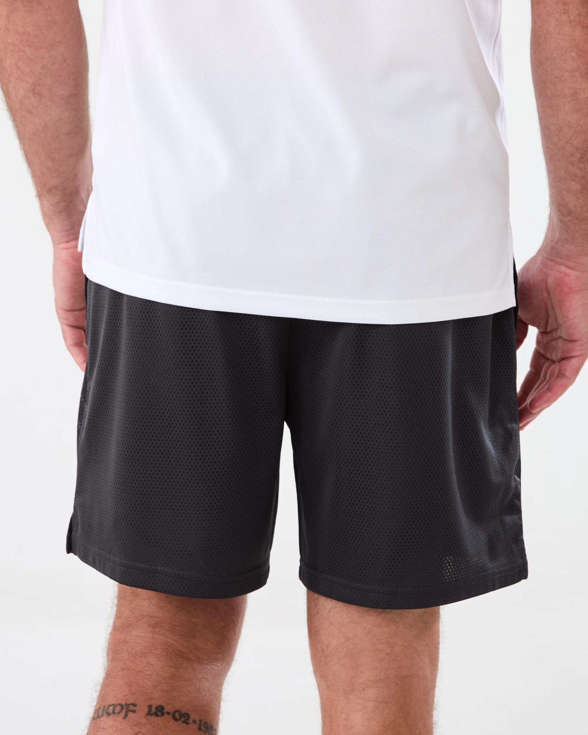 3 Active Mens Performance Mesh Shorts Gry Drkish, 3 of 7