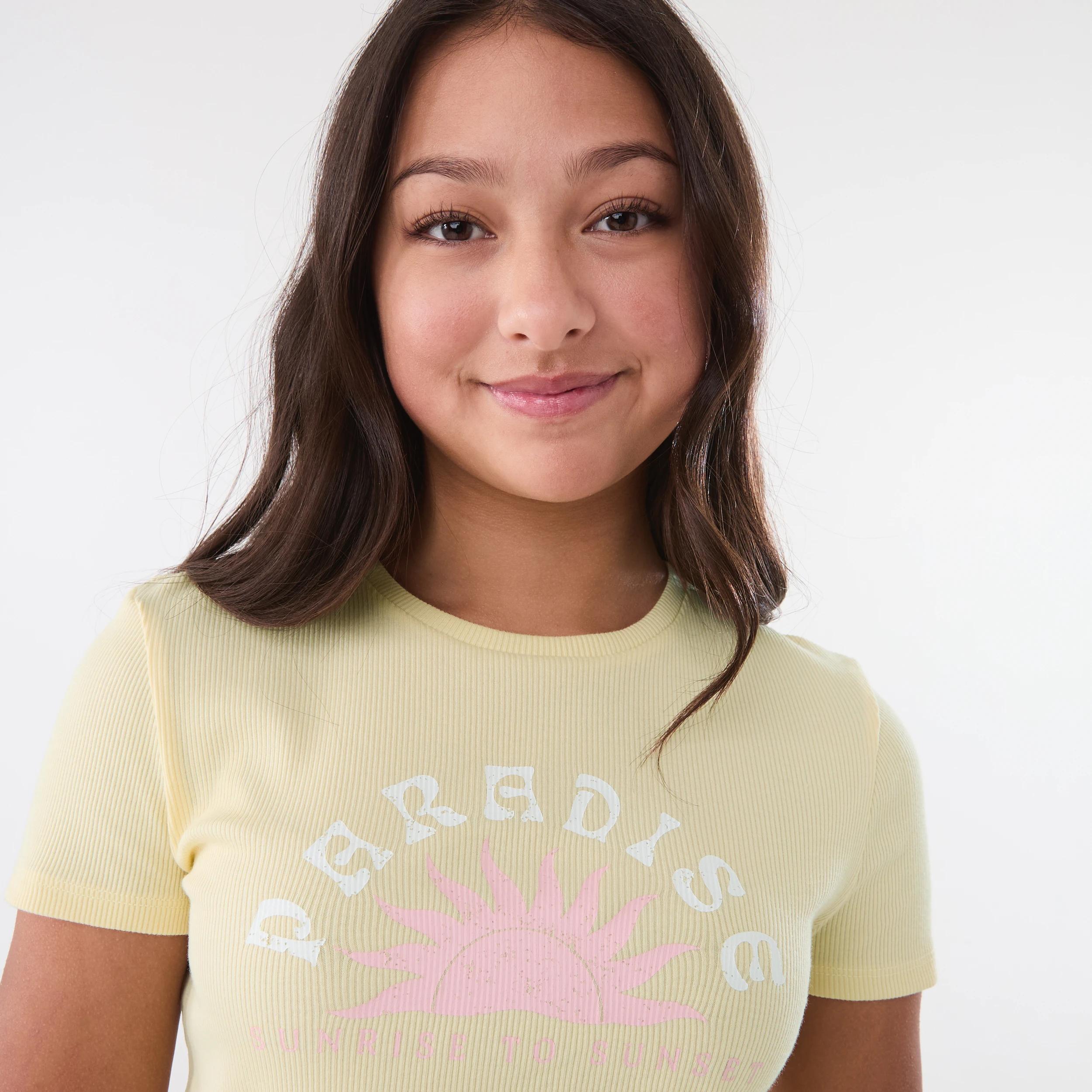 3 Short Sleeve Rib Top PARADISE SUN BUTTER CREAM, 3 of 6