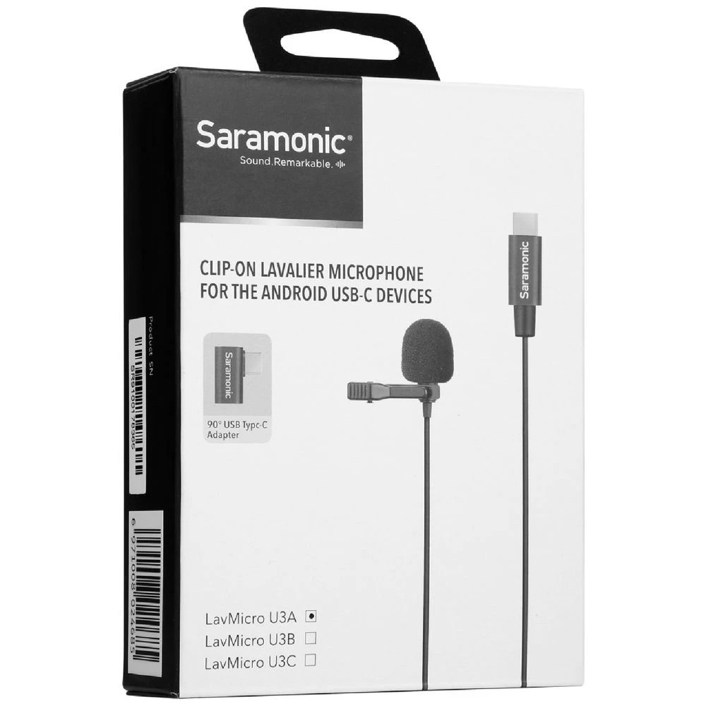 1 Saramonic LavMicro U3A Clip-On Microphone USB-C Black, 1 of 10