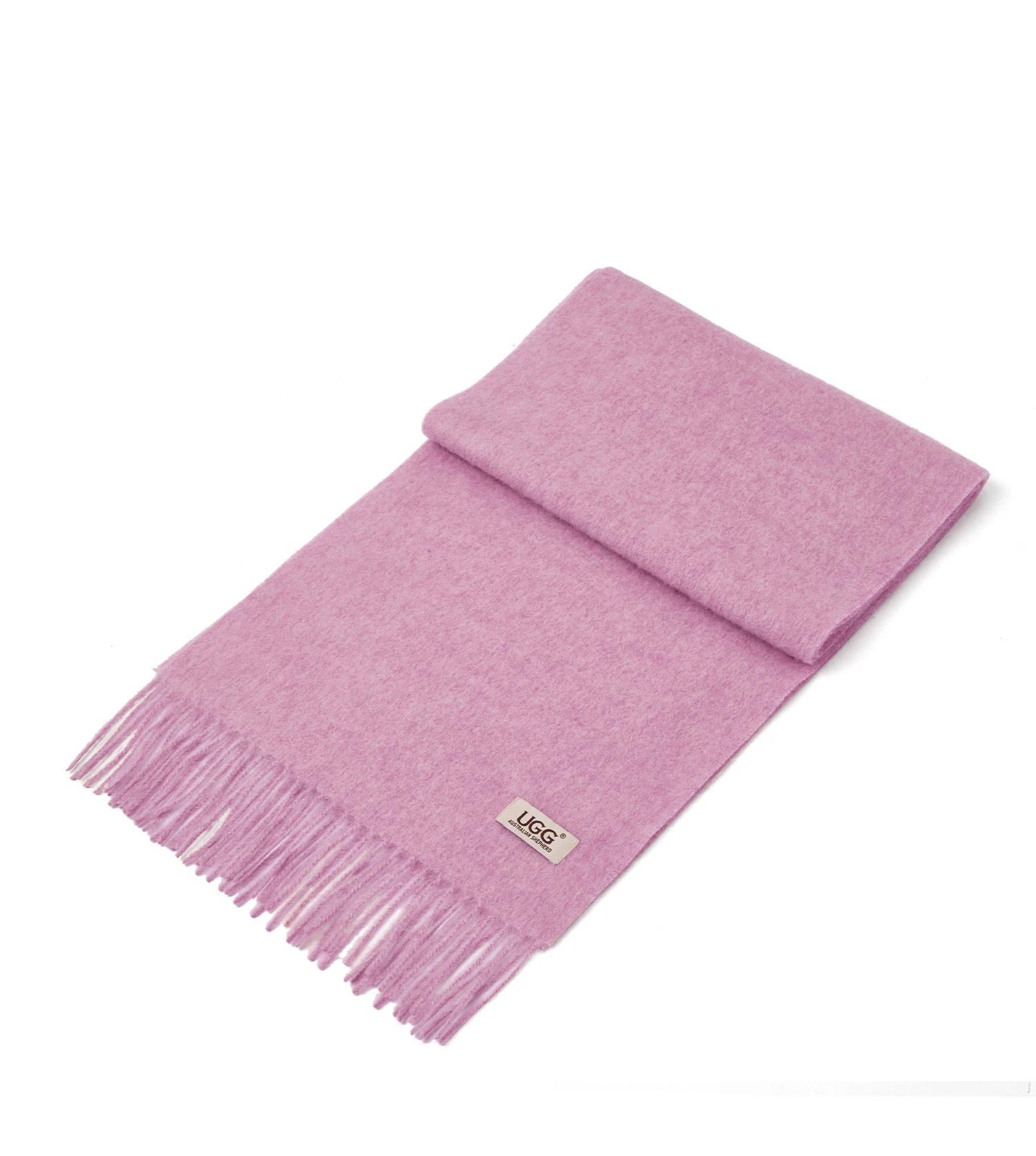3 Australian Shepherd UGG Fealara 100% Wool Plain Scarf PEACH PINK, 3 of 5