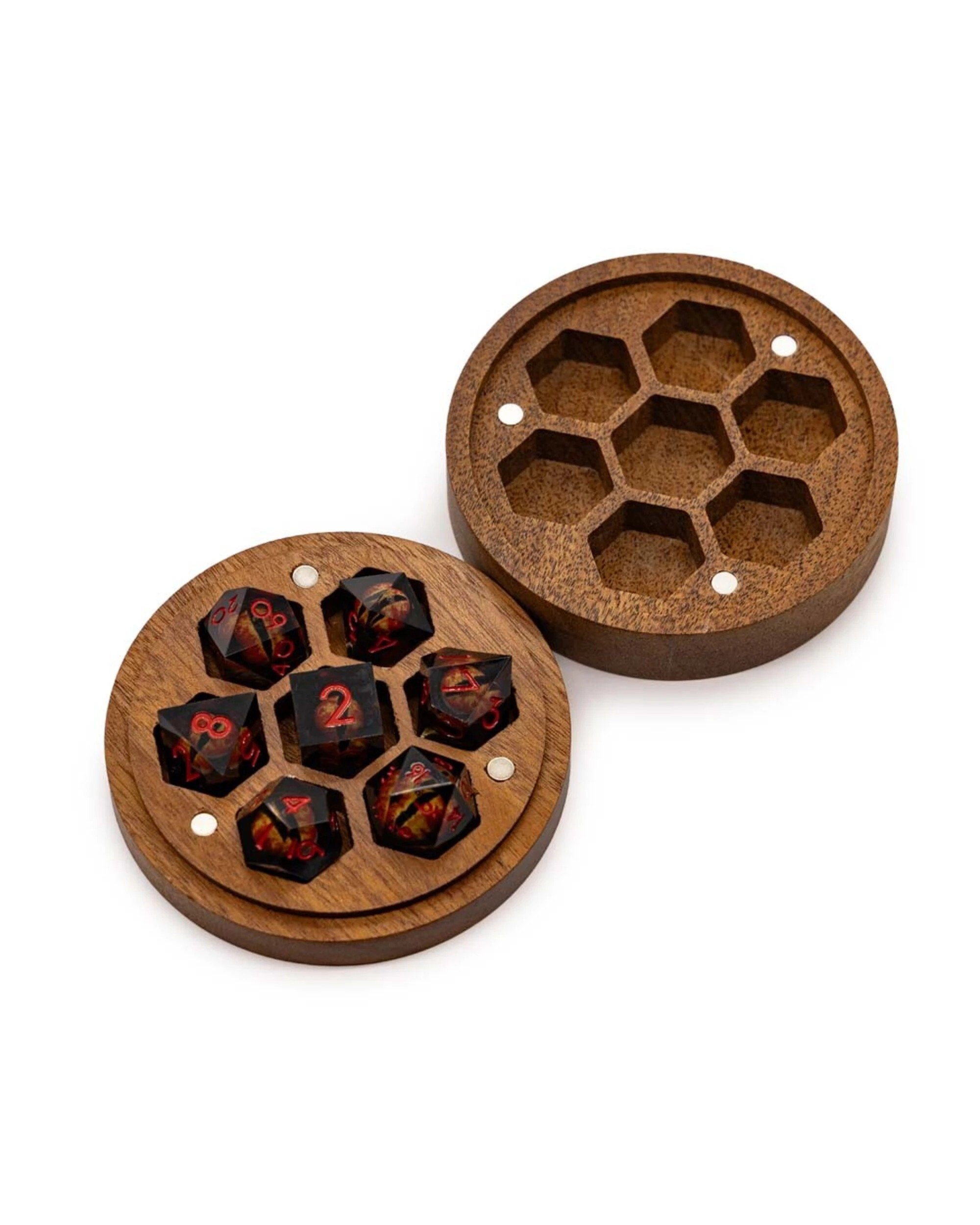 1 Dragon Eye Dice Set with Wood Box - Black, 1 of 4