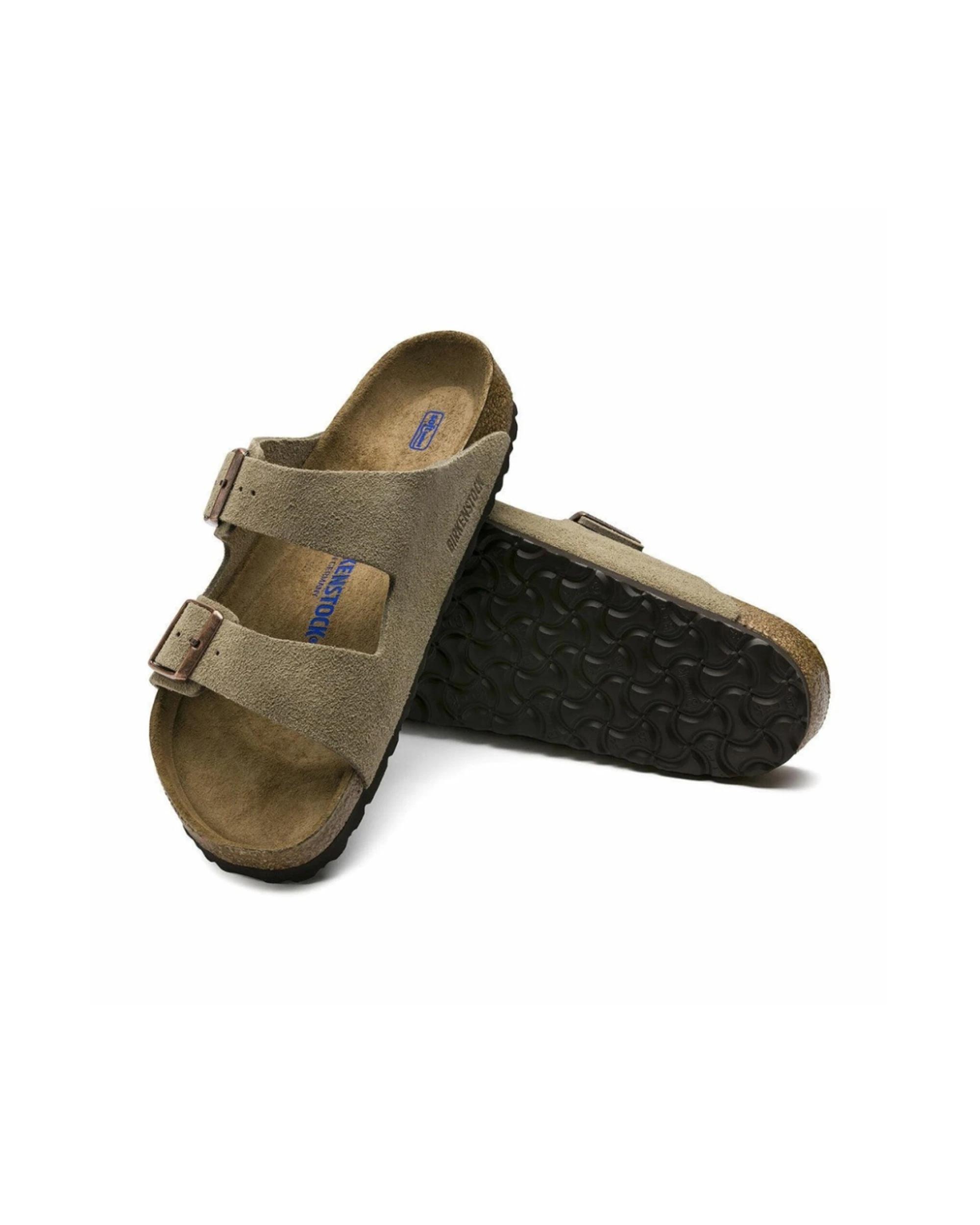 3 Birkenstock Arizona Suede Leather Soft Footbed Sandals Narrow TAUPE, 3 of 5