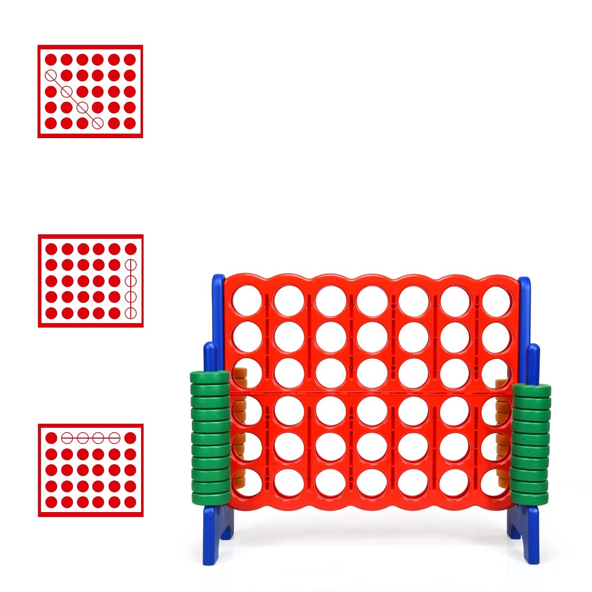 3 Costway Giant Connect 4 In A Row Jumbo Game Set, 3 of 4