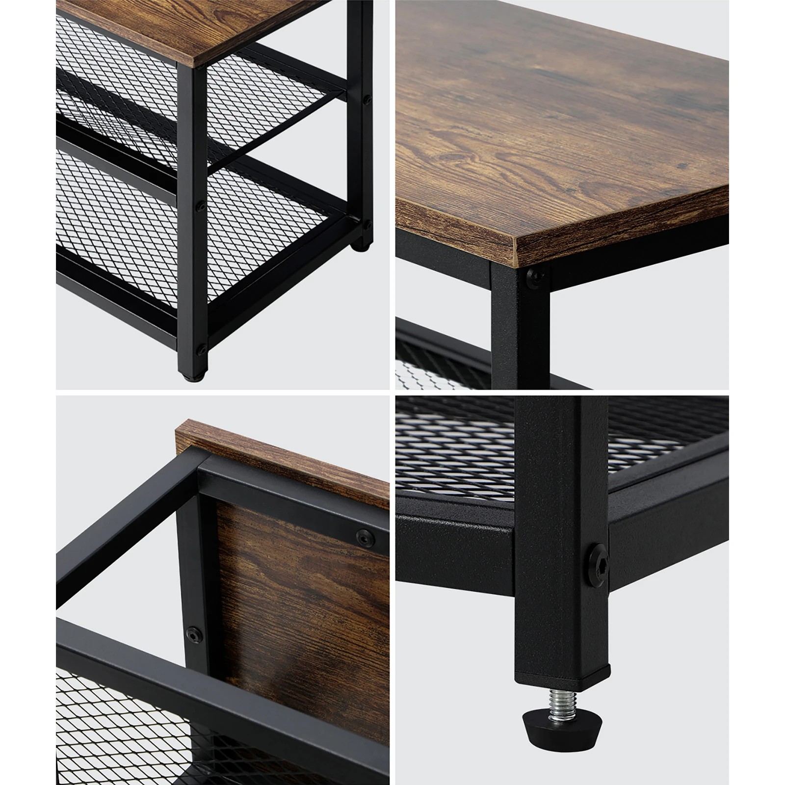 4 Oikiture Shoe Cabinet Bench Shoes Rack Shelf Storage 3-tier Industrial Furniture
 - Multi, 4 of 9