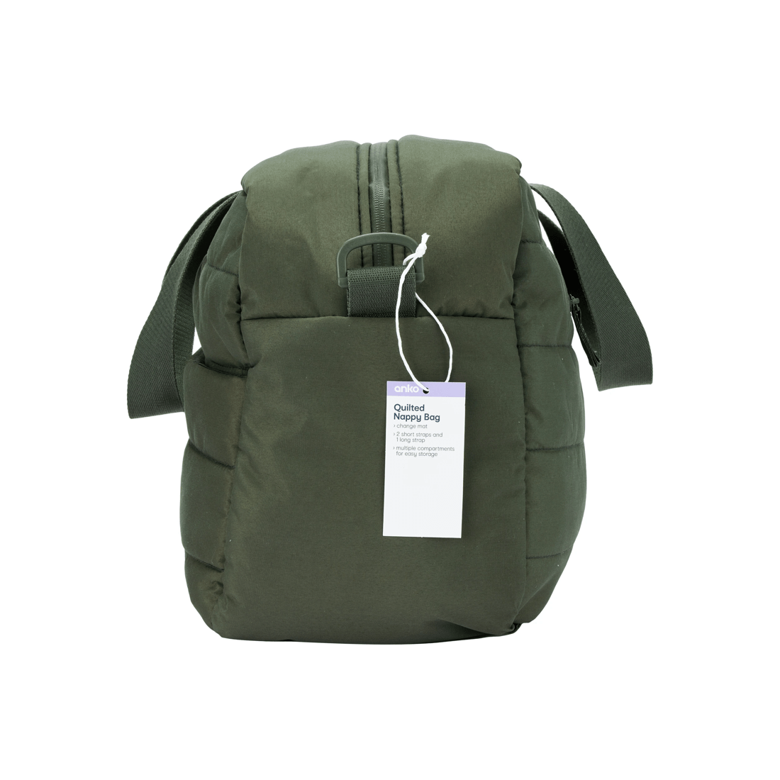 7 Quilted Nappy Bag - Green, 7 of 7