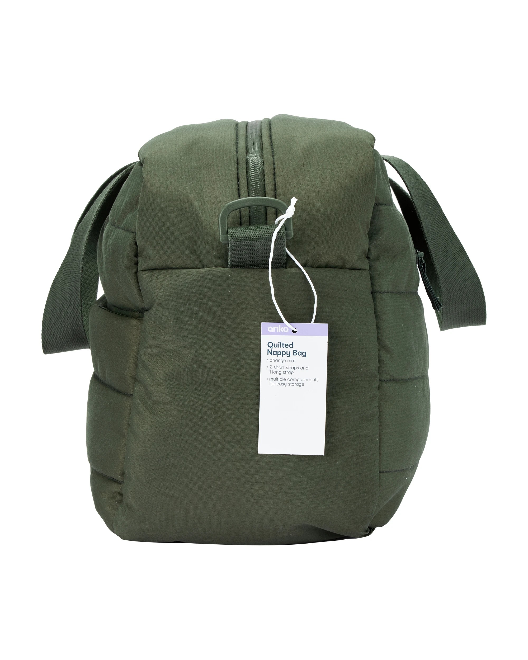 7 Quilted Nappy Bag - Green, 7 of 7