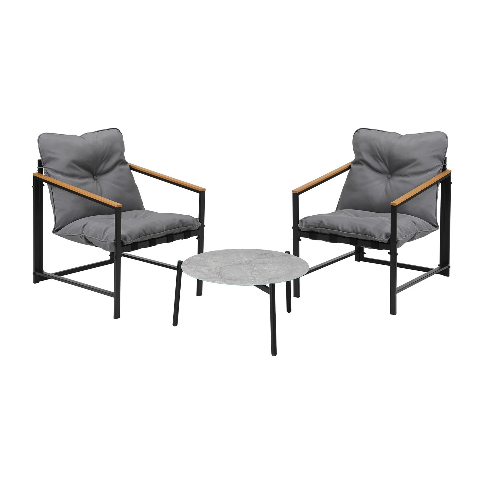 7 Livsip 3pc Outdoor Patio Furniture Set Bistro Set 50cm Round Marble Table
 - Multi, 7 of 10