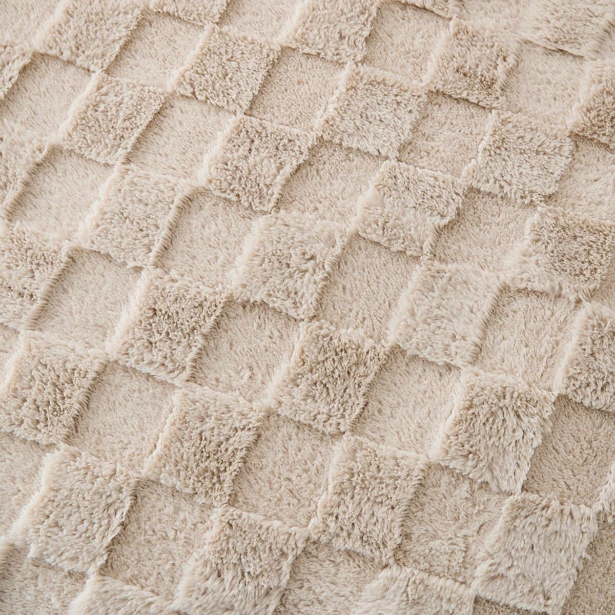 4 Check Quilt Cover Set - Queen Bed, Beige, 4 of 6