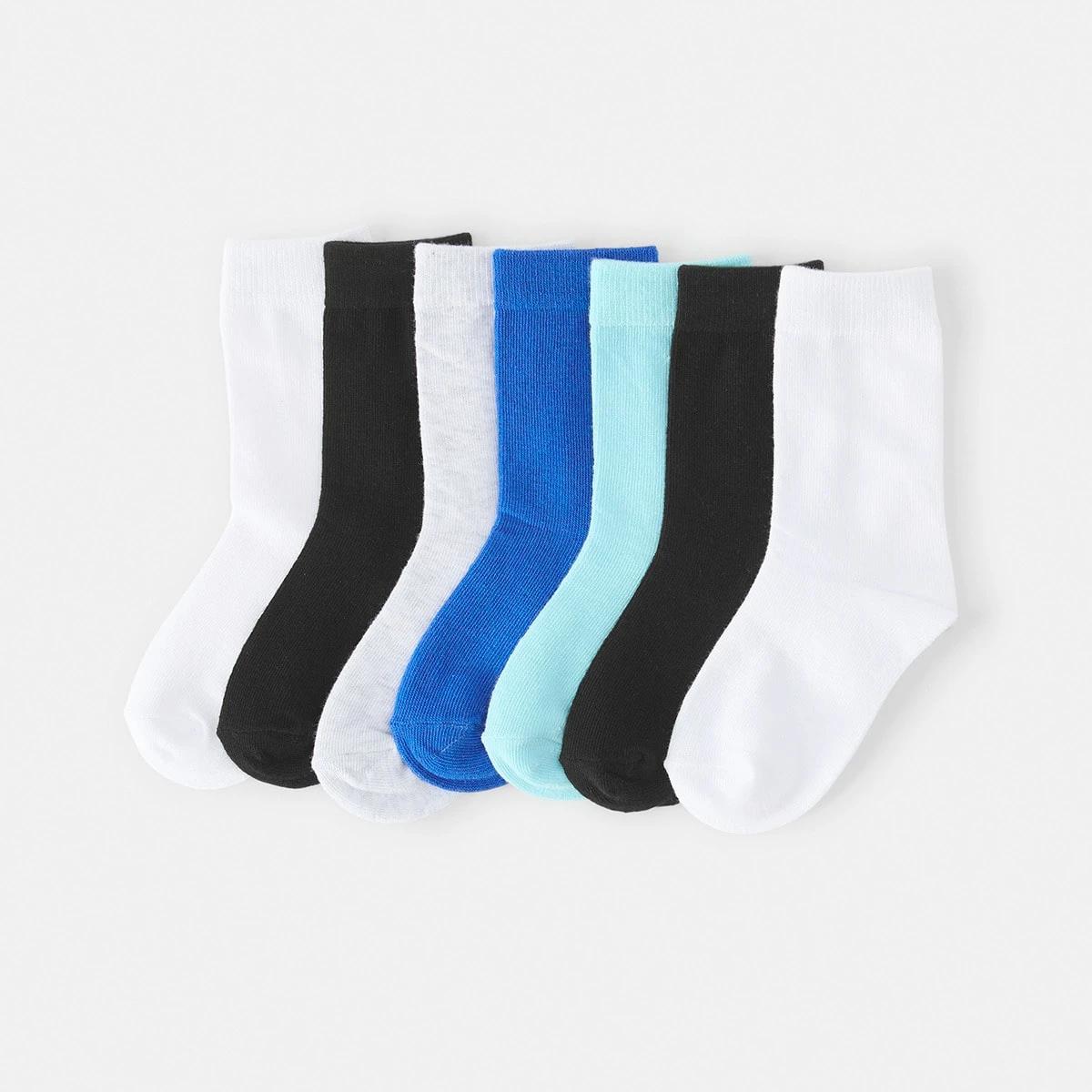 1 7 Pack Crew Socks BLUES, 1 of 3