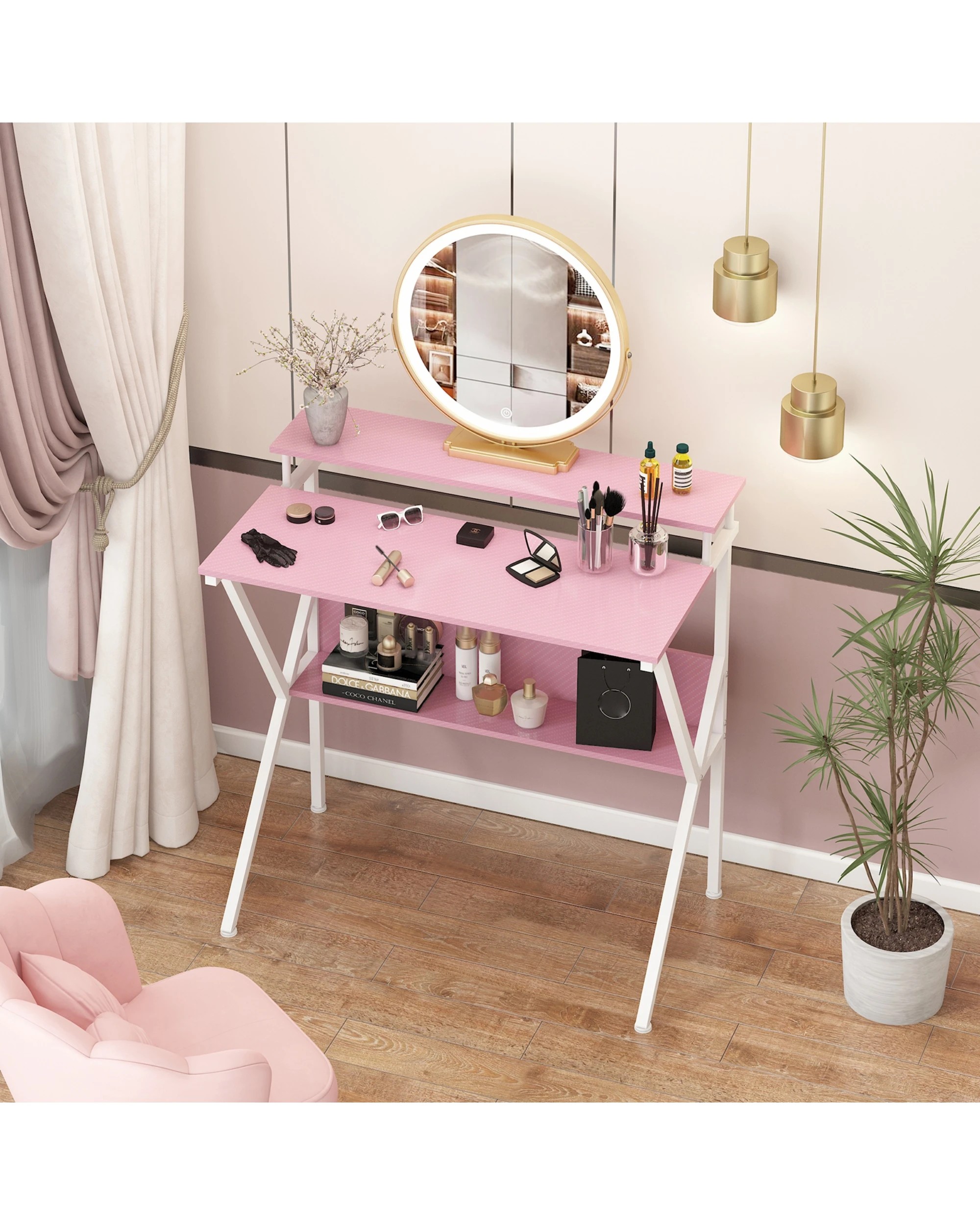 2 Advwin 80cm Small Computer Desk with Monitor Stand Writing Table with Shelf, 2 of 10