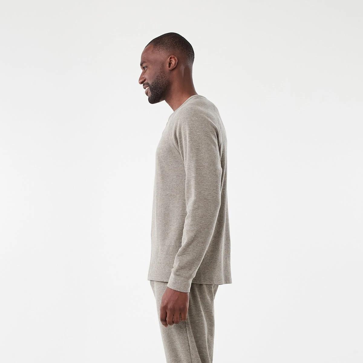 2 Waffle Henley Top Oatmarle, 2 of 6