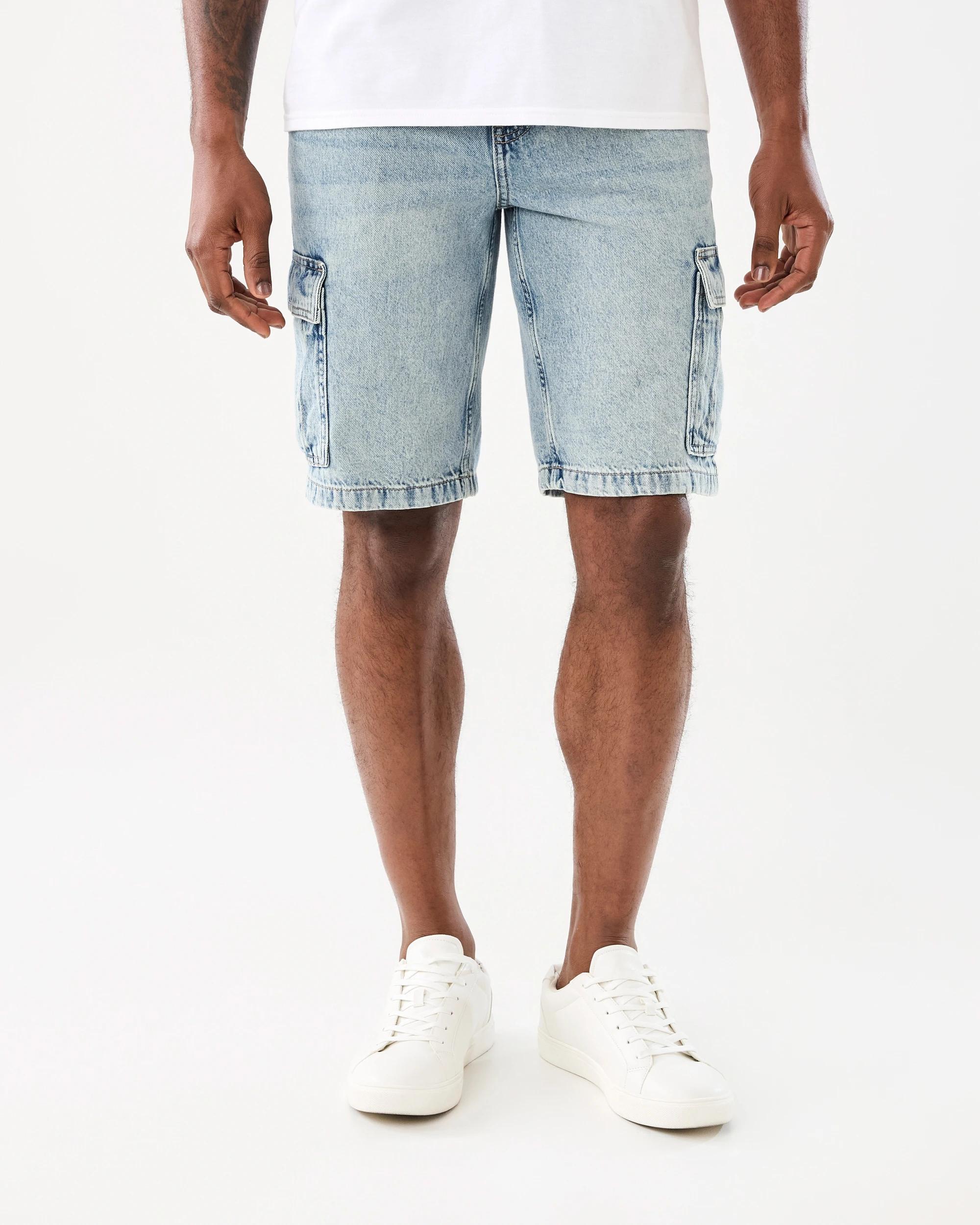 1 Denim Cargo Shorts Light Wash, 1 of 7