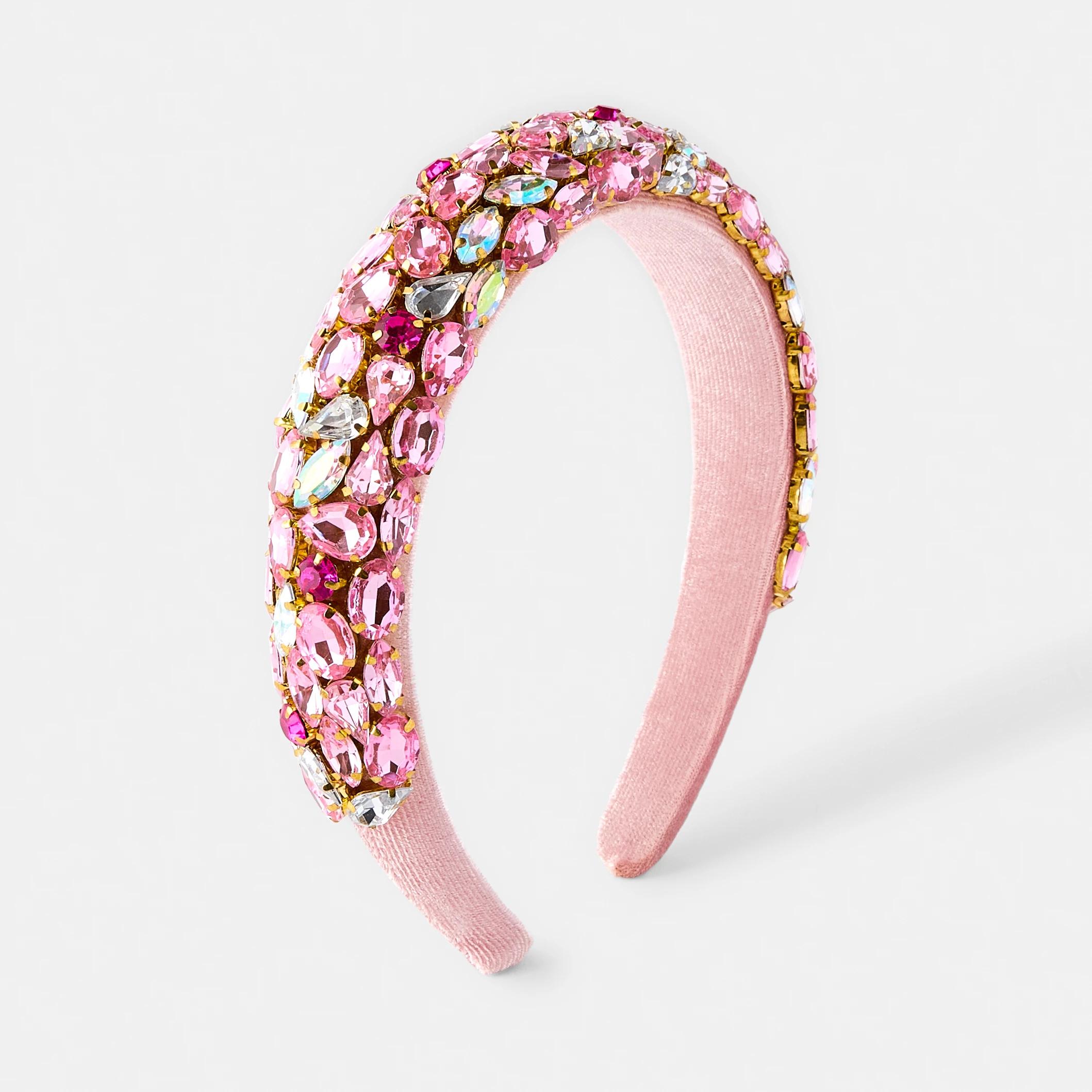 1 Statement Diamante Headband Pink, 1 of 5