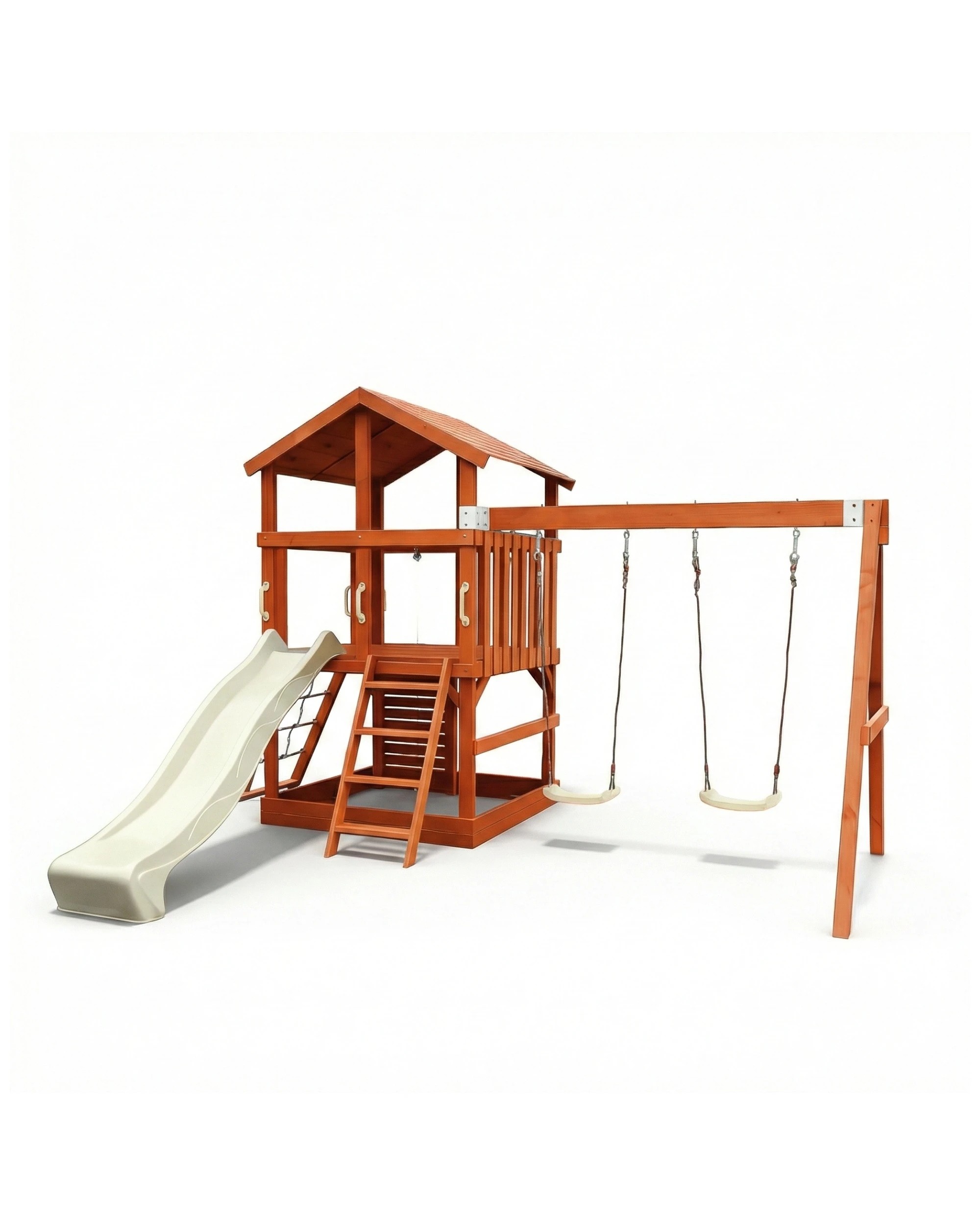 1 Hide & Seek Kids Matilda Play Set Fort with Slide - Pearl - White, 1 of 3
