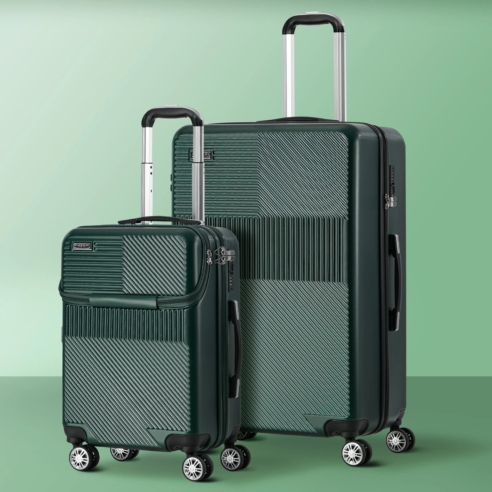 3 Mazam 2PCS Luggage Suitcase Trolley Set TSA Carry On Hard Case - Green, 3 of 8