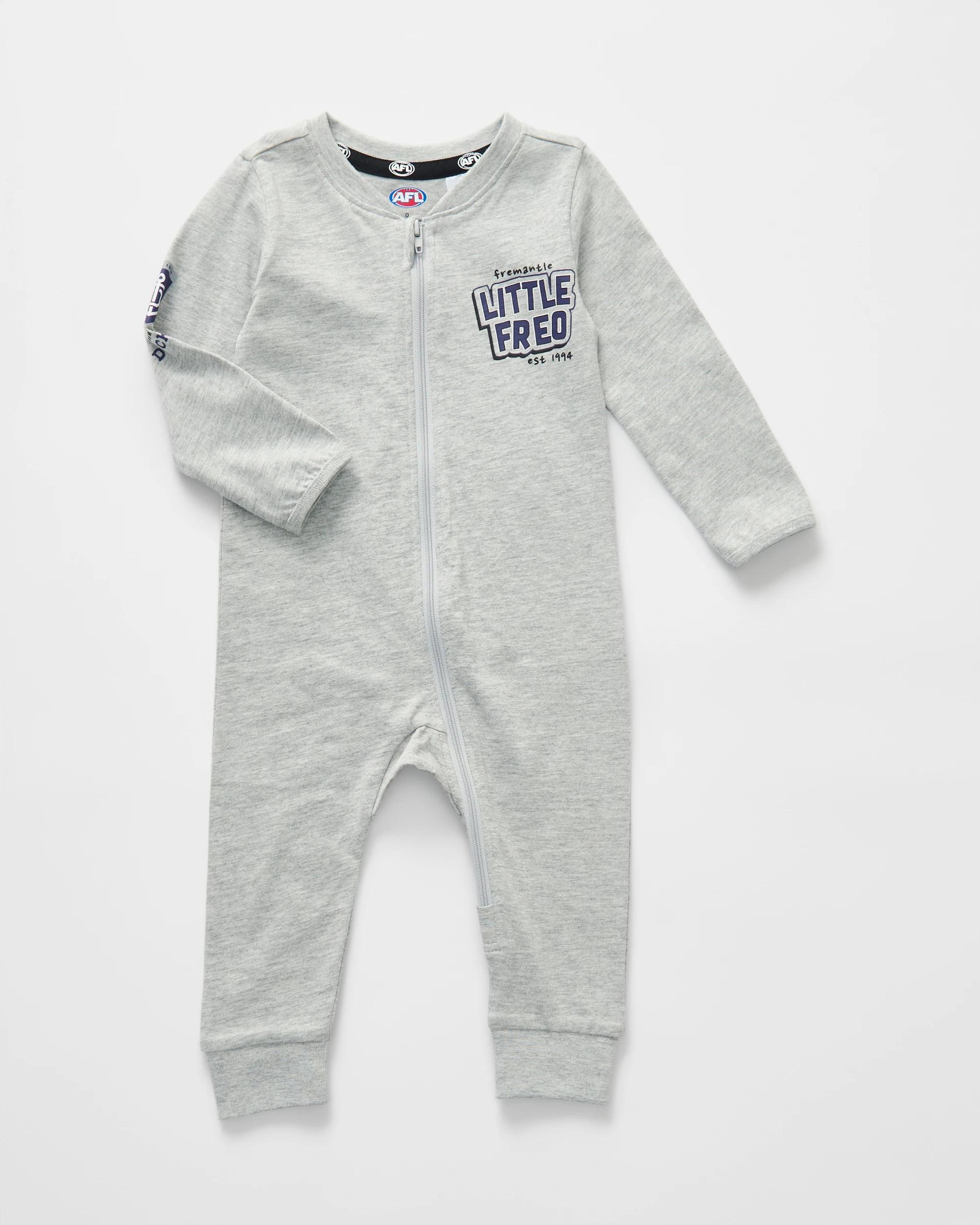 3 2 Pack Official AFL Baby Coveralls Fremantle, 3 of 7