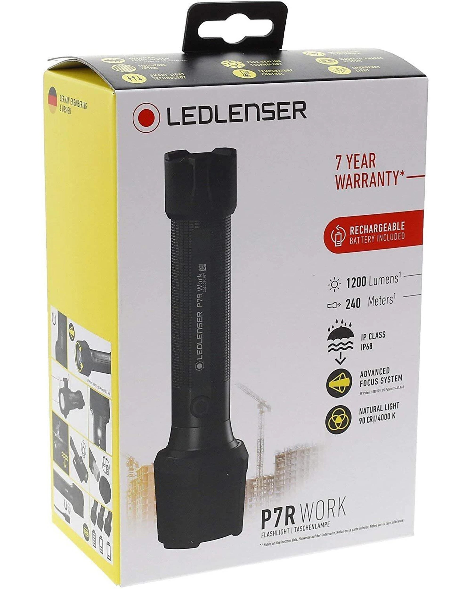 7 Ledlenser P7R Work Rechargeable 1200 Lumen Focusable Torch Flashlight, 7 of 8