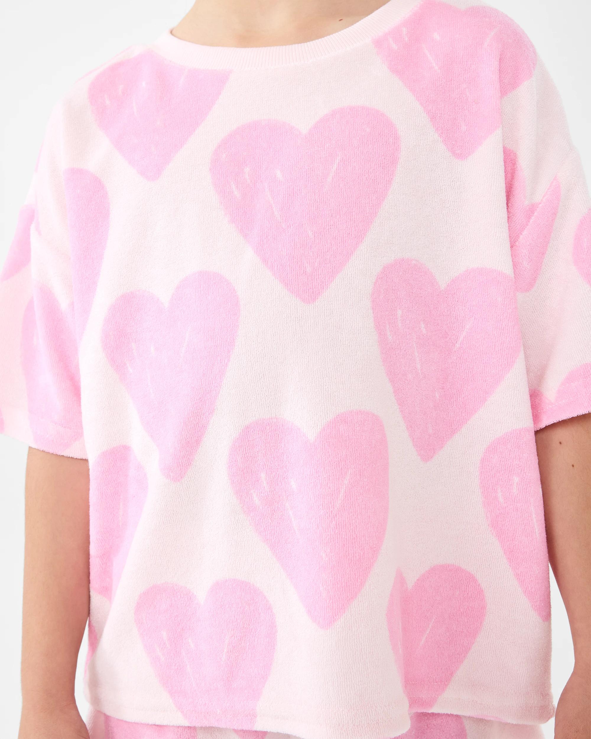 4 Oversized Terry T-shirt Pnk Hrts, 4 of 6