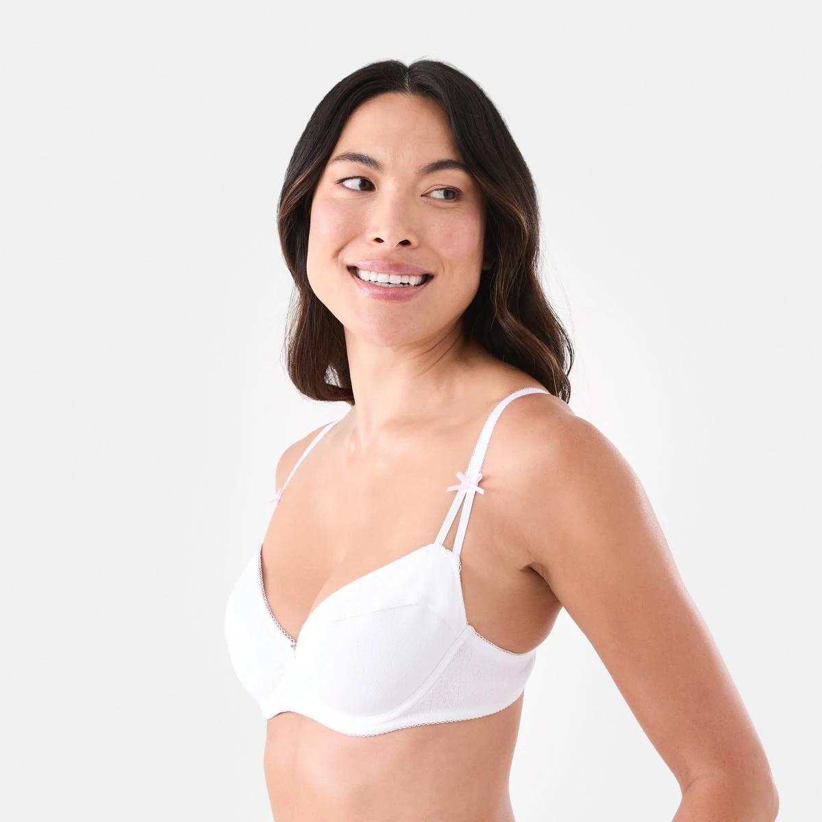 2 Pointelle Soft Cup Bra White, 2 of 6