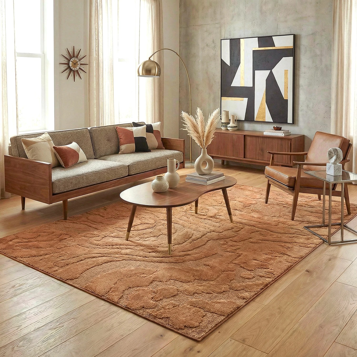1 Common Ground Rugs Sanctuary Nyla 230x160cm - Medium Power Loomed Floor Rug - Brown, 1 of 7