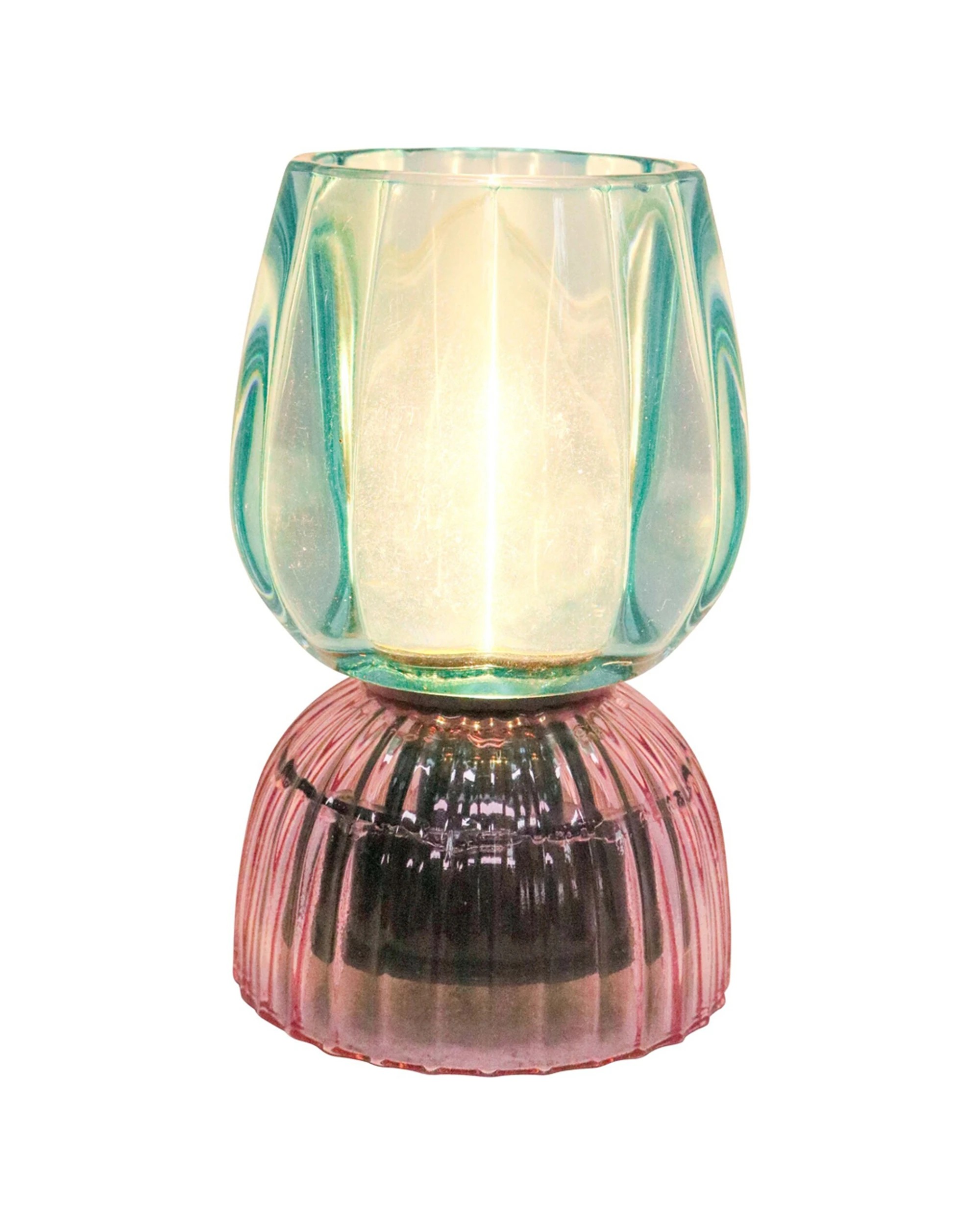 1 LVD Led Glass Home Room Bedside Lamp Light Tabletop Decor 13cm Tangarine - Green, 1 of 2