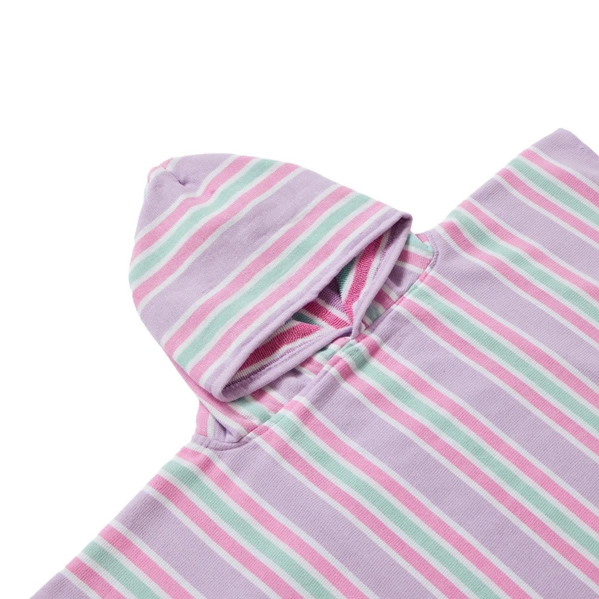 2 Kids Hooded Turkish Beach Towel - Lilac and Green, 2 of 4