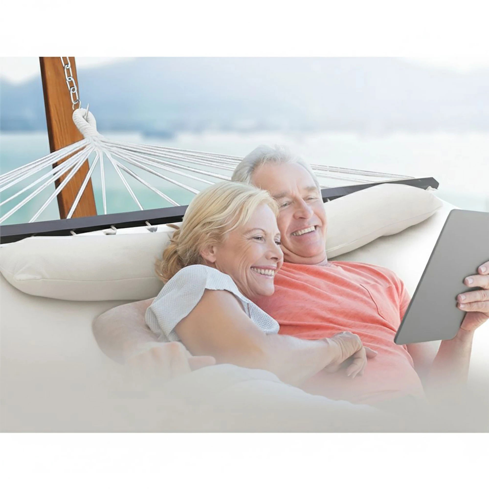 3 Gardeon Hammock Bed Outdoor Camping Portable Hanging Chair 2 Person Piillow - Beige, 3 of 6