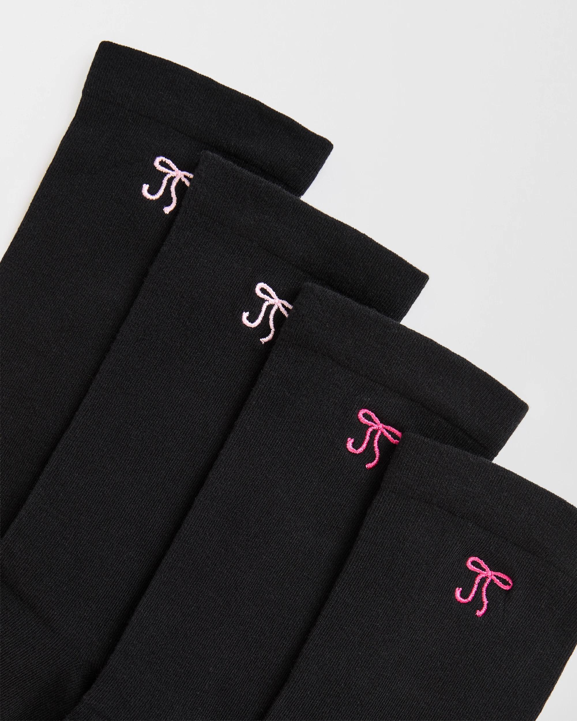 2 Target Woman Australian Cotton Blend 4 Pack Bow Embroidery Crew Socks BOW EMBROIDERY, 2 of 3