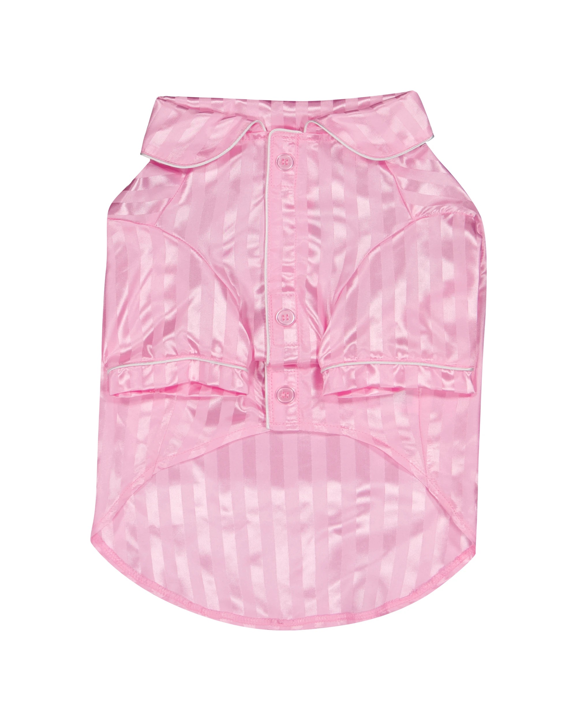 2 Pet Satin Stripe Pyjamas - Large, Pink, 2 of 9