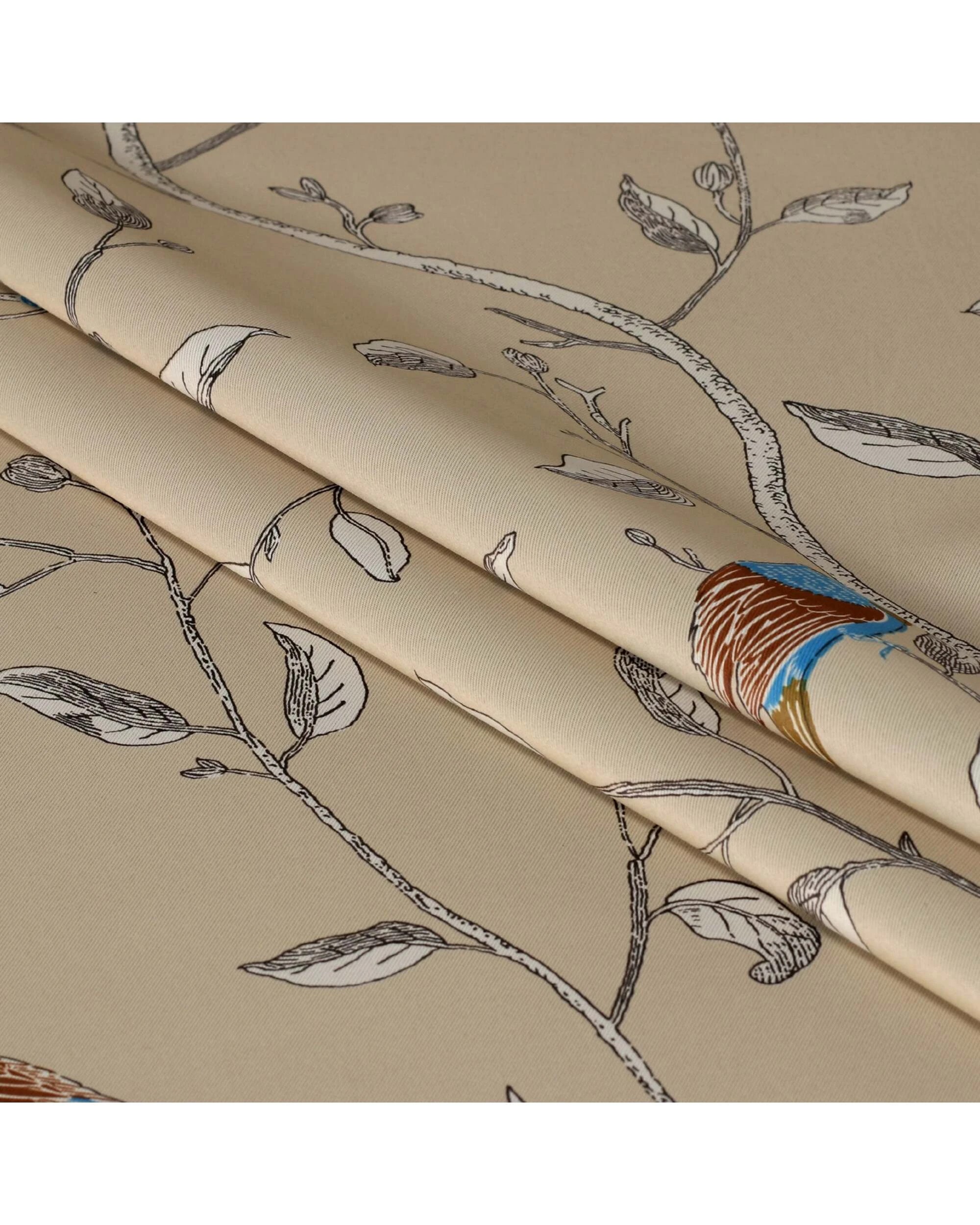 4 Smarcute Vintage Bird Printed Curtain - 2X 132x213cm - Multi, 4 of 4