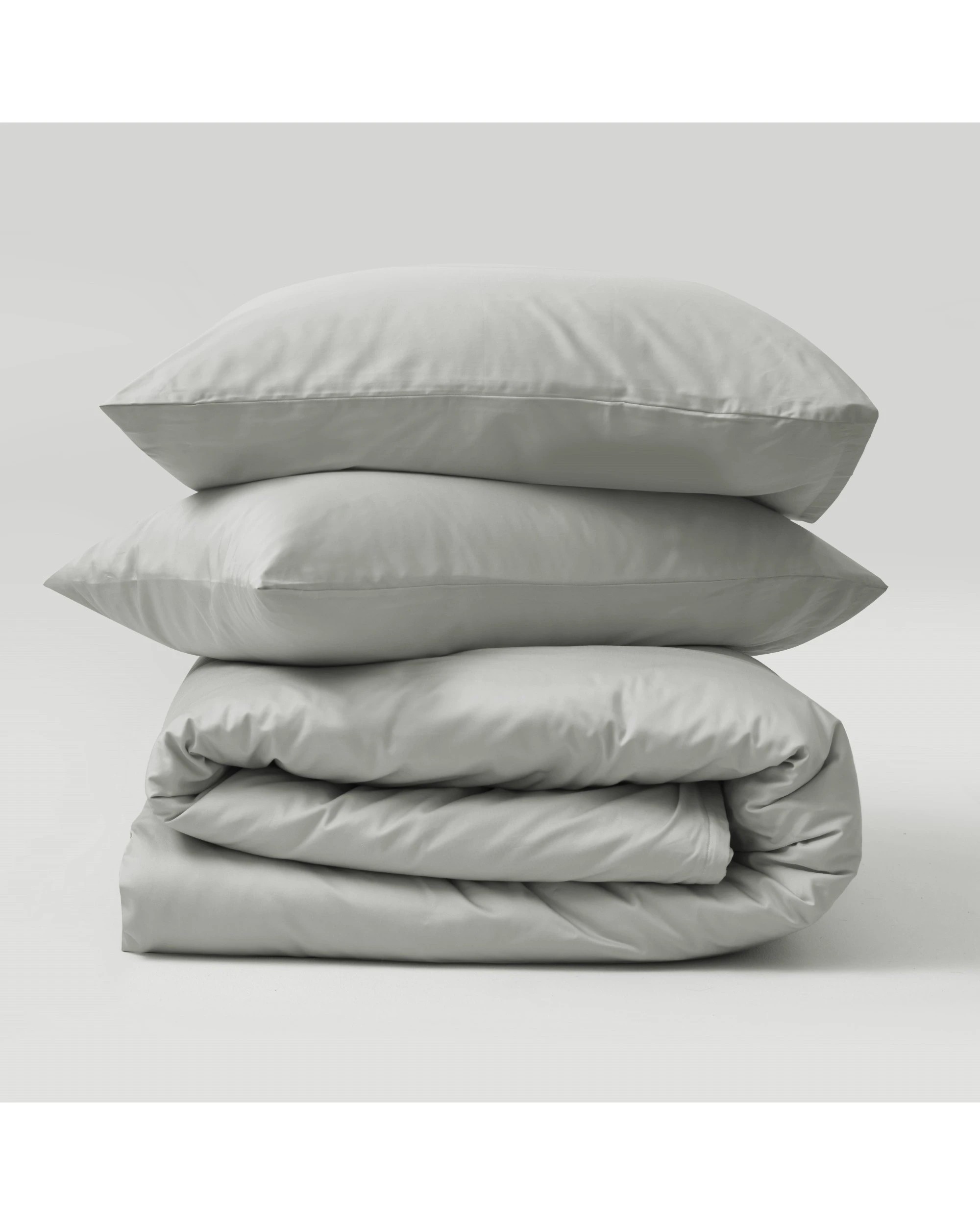2 Serene 400TC Bamboo Cotton Sateen Quilt Cover Set - King Bed - Dove Grey, 2 of 5