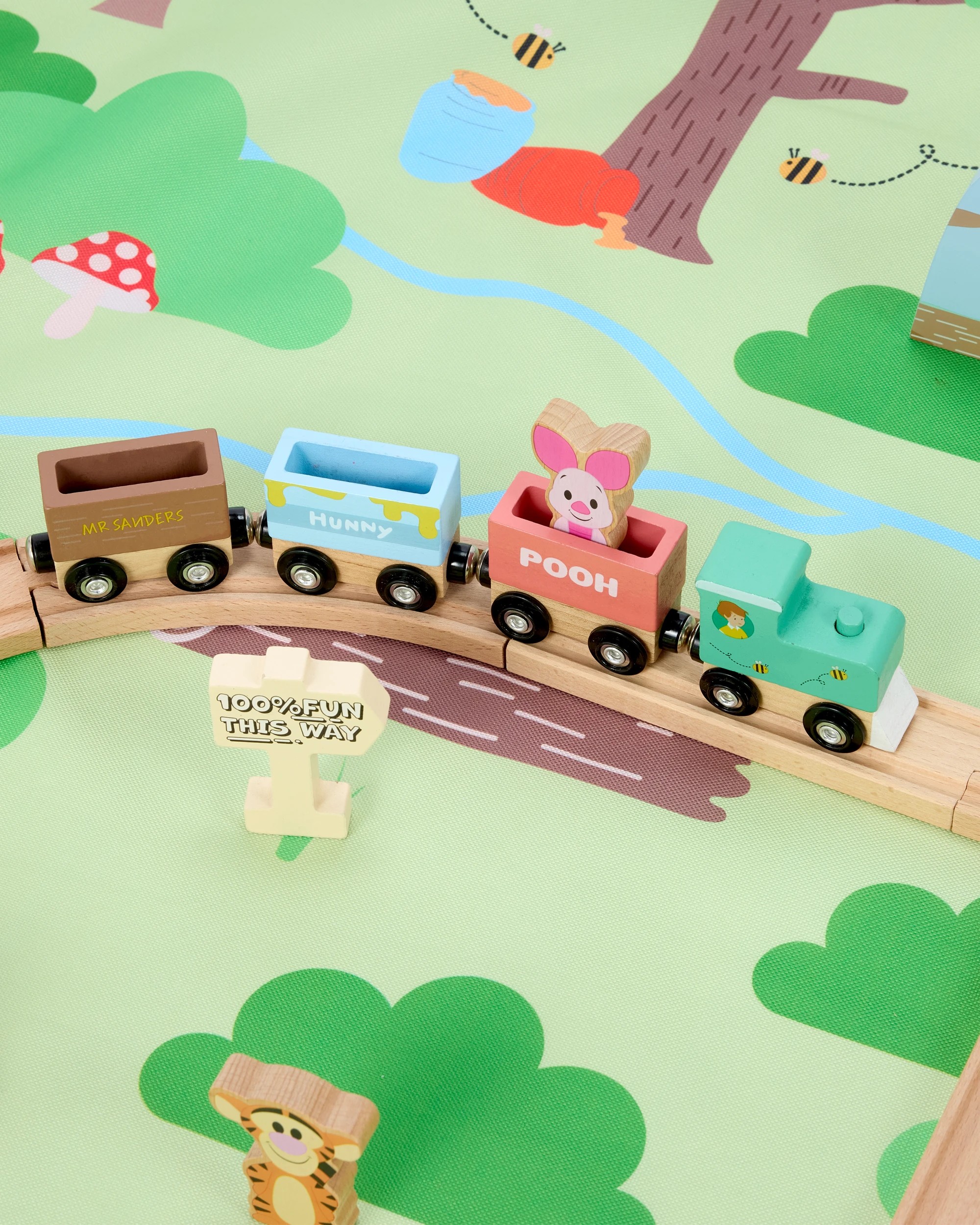 4 36 Piece Disney Winnie the Pooh Wooden Train Set, 4 of 10