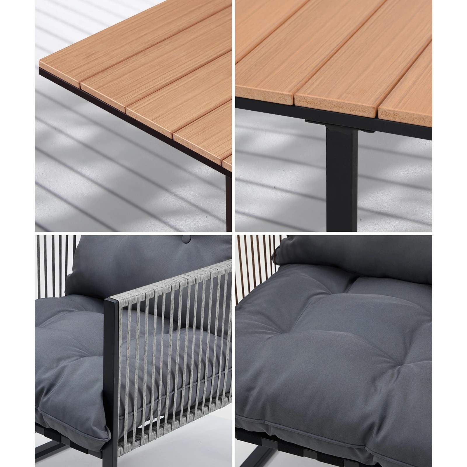 4 Livsip 5pcs Outdoor Dining Set Patio Furniture Garden Table Chairs With Cushions
 - Multi, 4 of 10