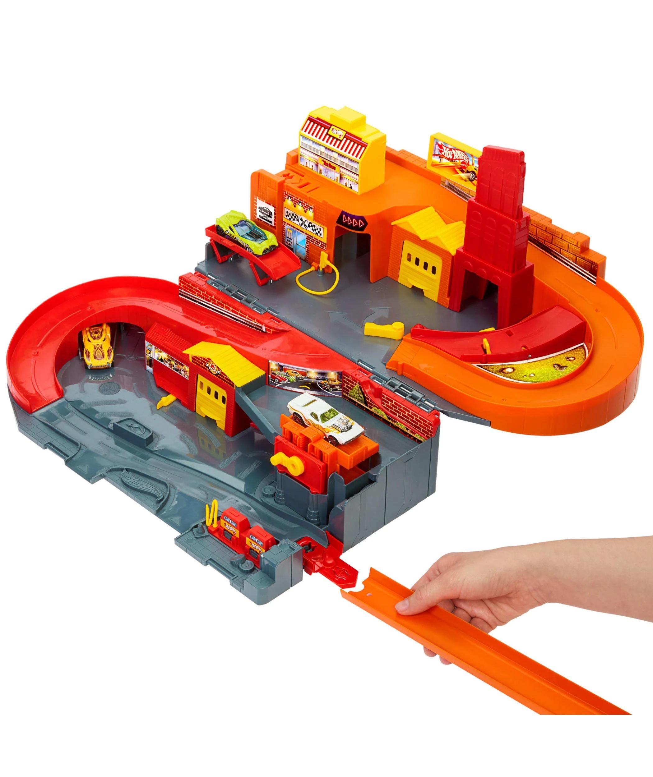 5 Mattel Hot Wheels Hot Ones Sto & Go Playset - Orange, 5 of 6