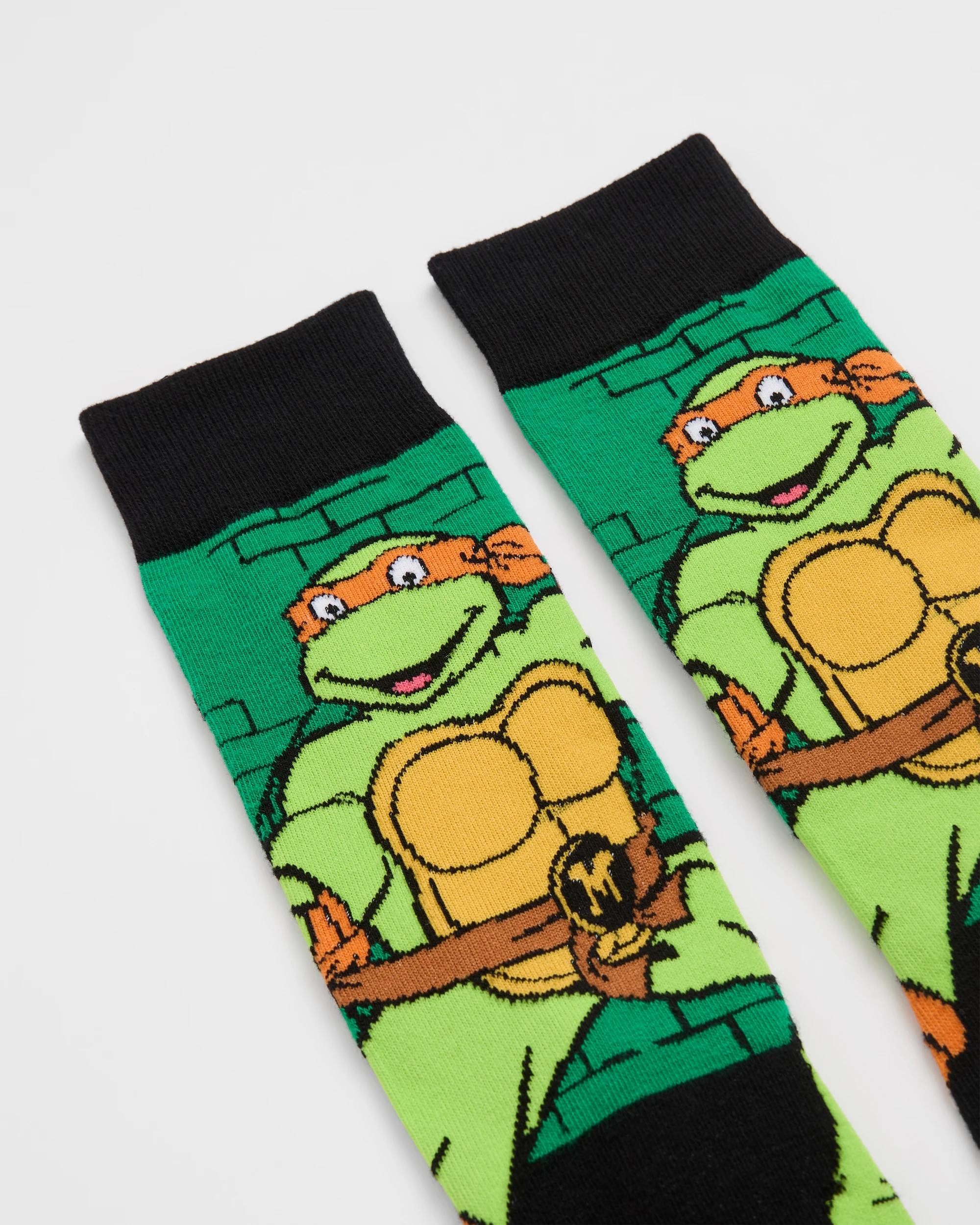 1 Swag Teenage Mutant Ninja Turtles Crew Socks GREEN, 1 of 3