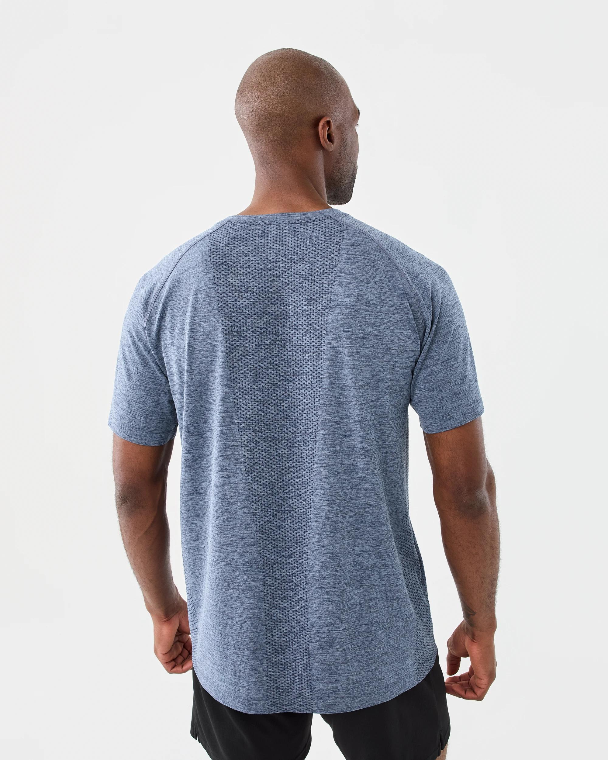 3 Active Mens Movement Seamfree T-shirt Blu Luna, 3 of 6