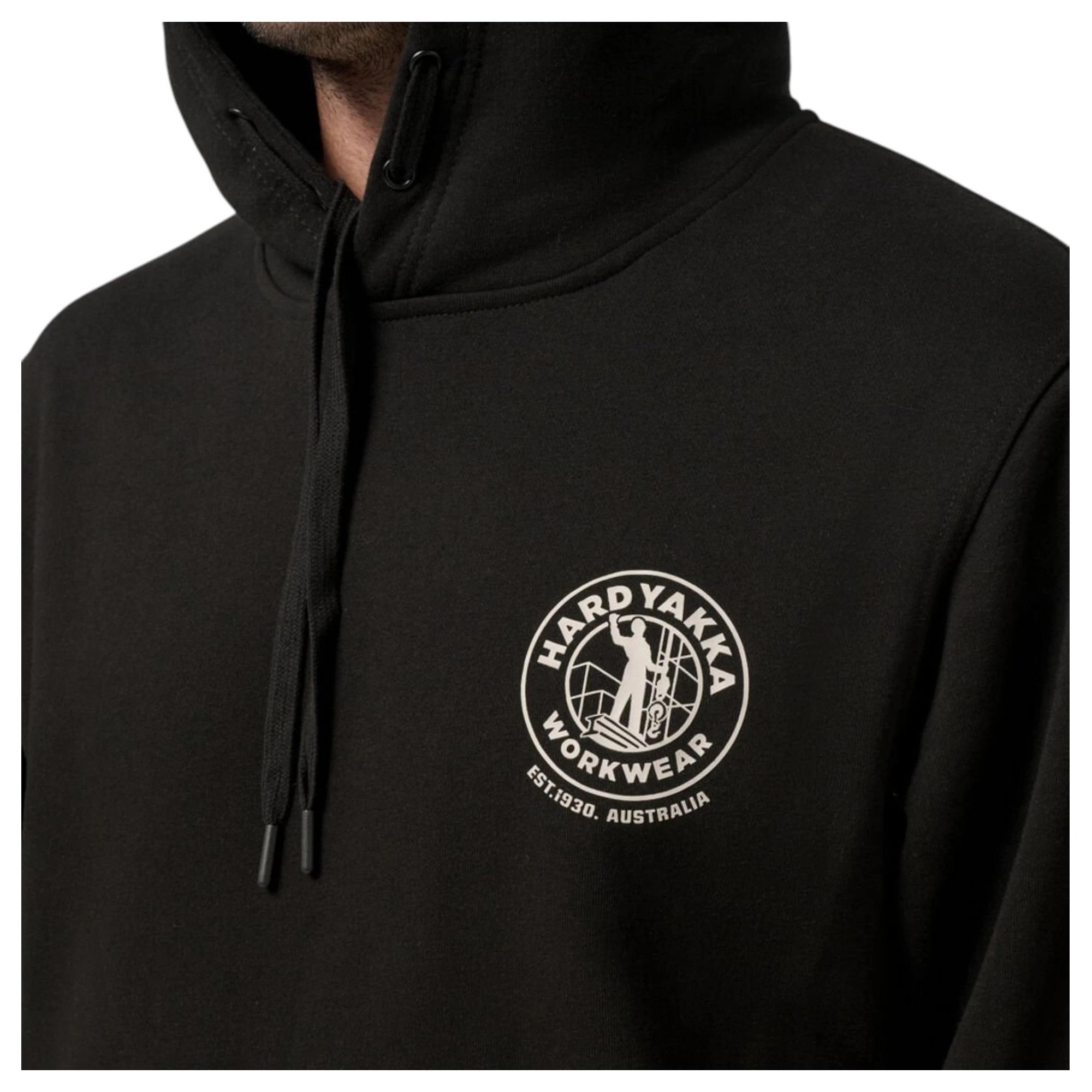 5 Hard Yakka Mens Heritage Hoodie BLACK, 5 of 7