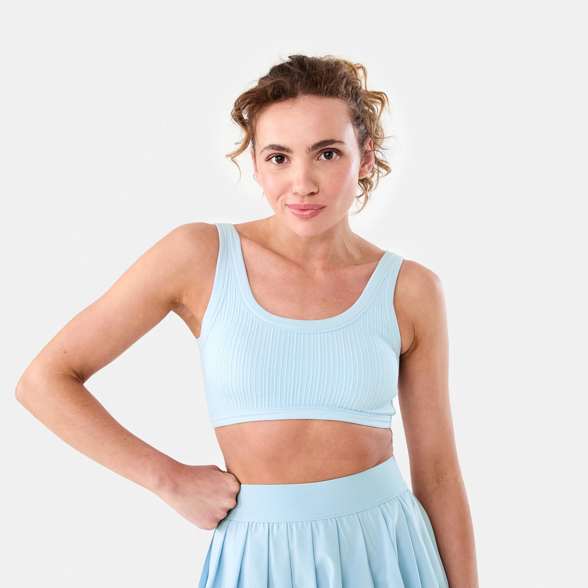 1 Active Womens Seamfree Rib Crop Top Blu Spindl, 1 of 8