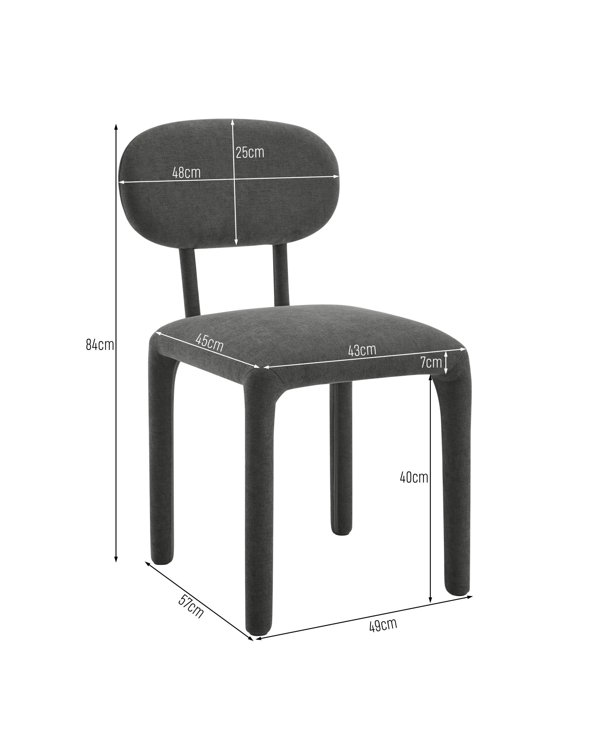 10 Kodu Full Upholstered Dining Chairs Set of 2 - Charcoal, 10 of 10