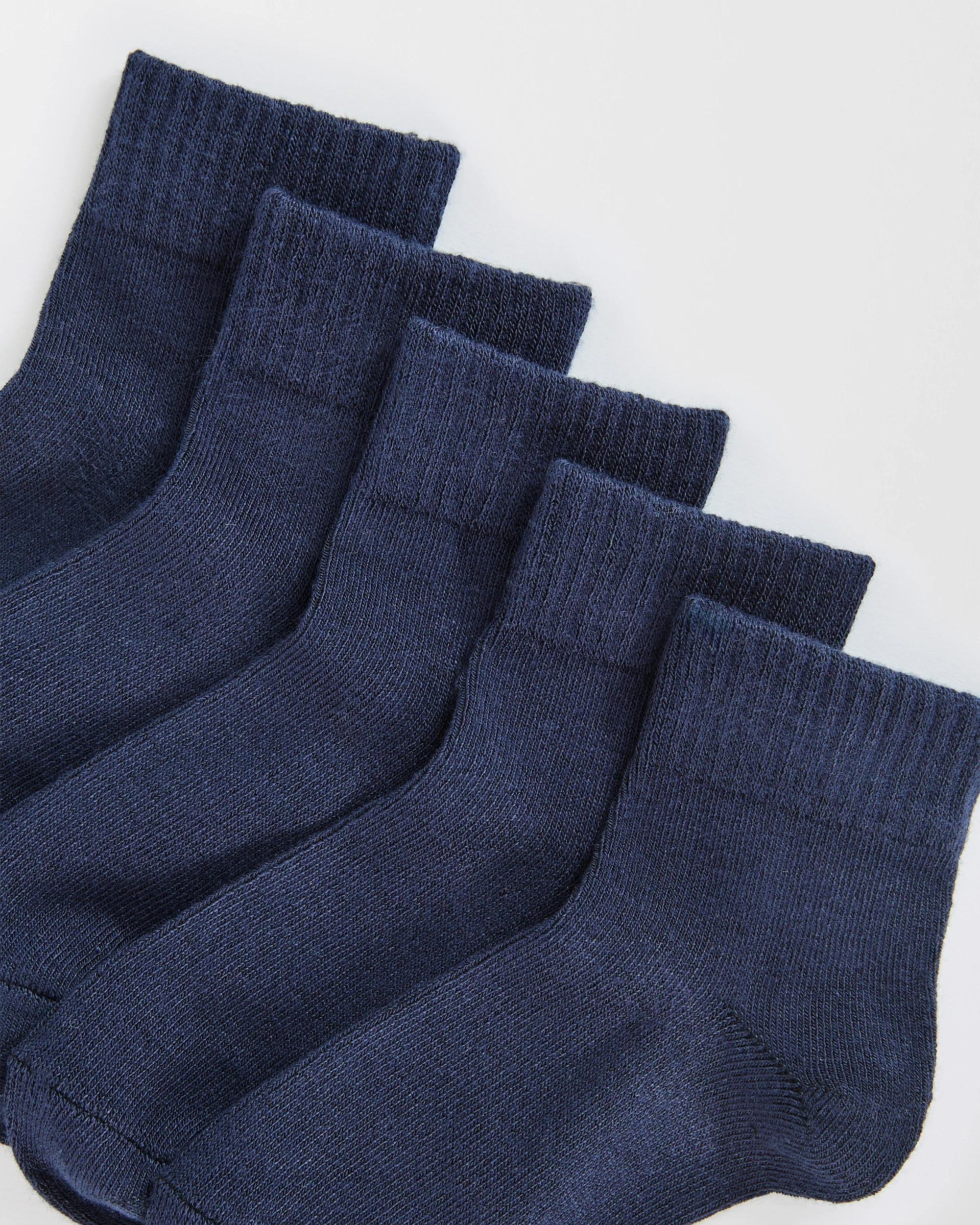 2 Maxx Bamboo 5 Pack School Quarter Crew Socks NAVY, 2 of 3