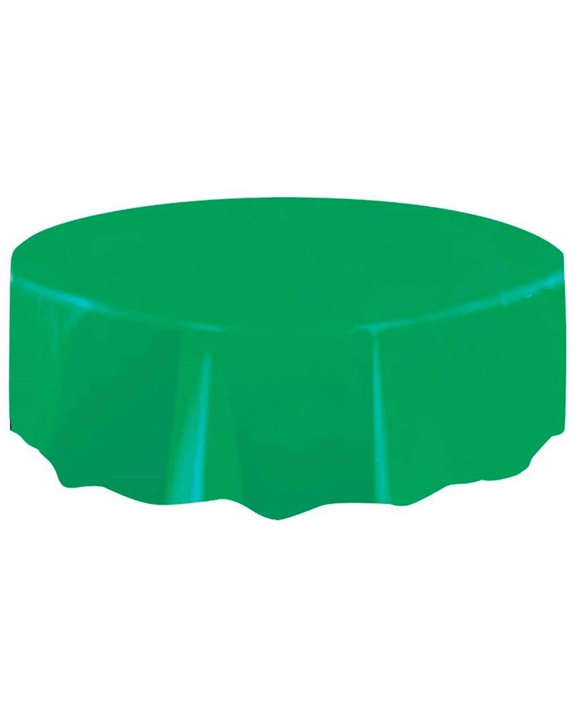 2 Unique Round Plastic Tablecloth - Green - Green, 2 of 2