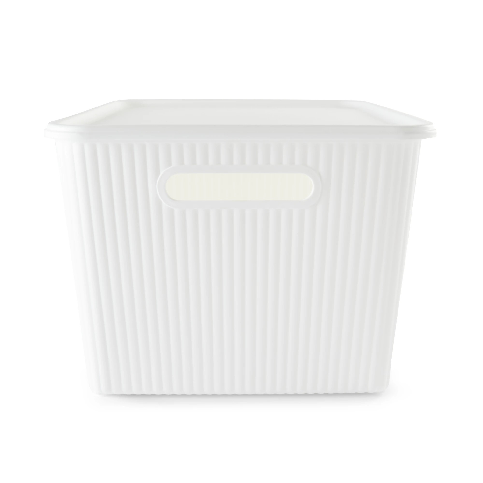 3 18L Ribbed Container - White, 3 of 10