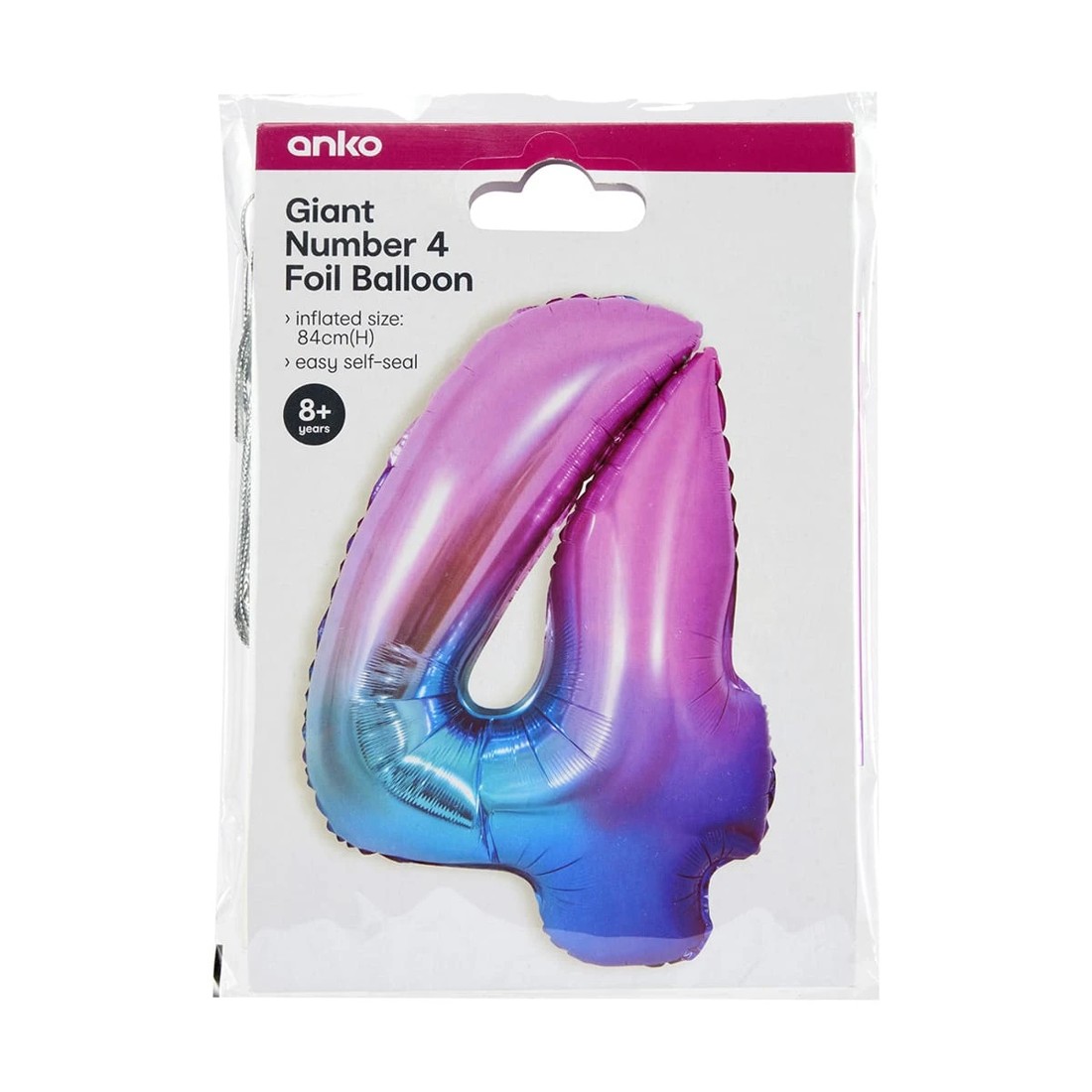 4 Giant Number 4 Foil Balloon, 4 of 4