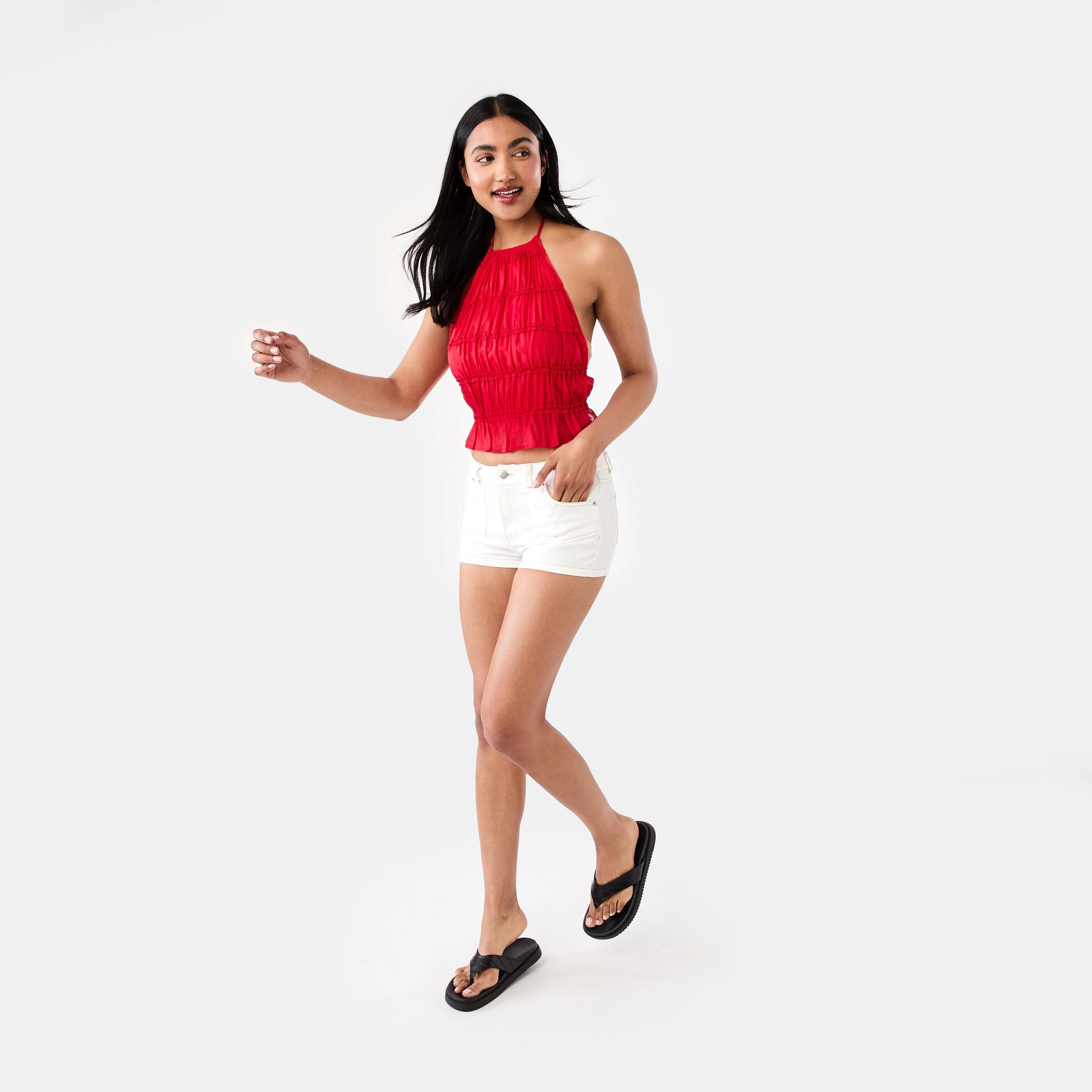 3 Denim Micro Shorts White, 3 of 7