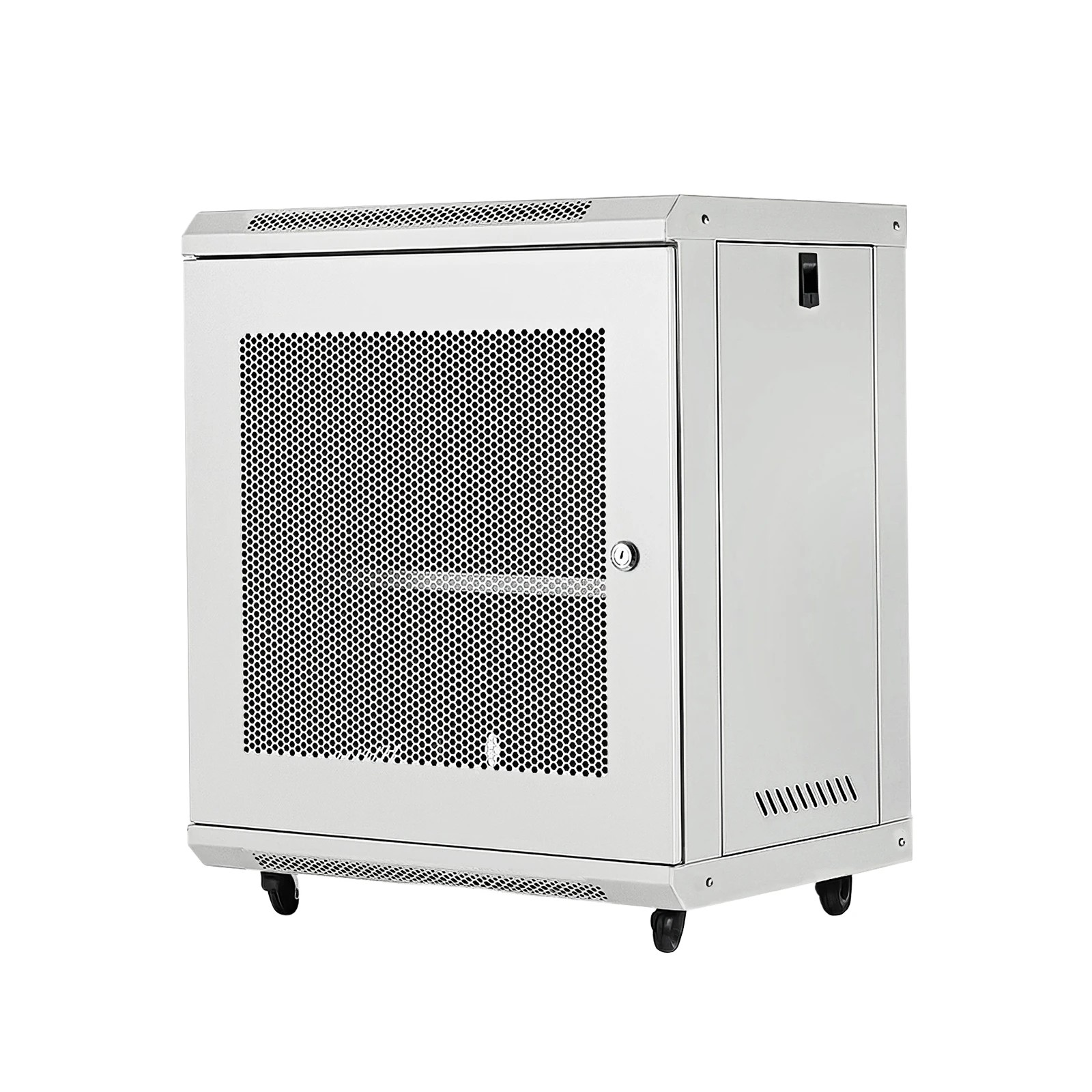 6 Ausway 12U Server Cabinet Rack Network Data Case Wall Mount LAN Enclosure Comms 19Inch 400mm Deep Locking Glass Door, 6 of 10