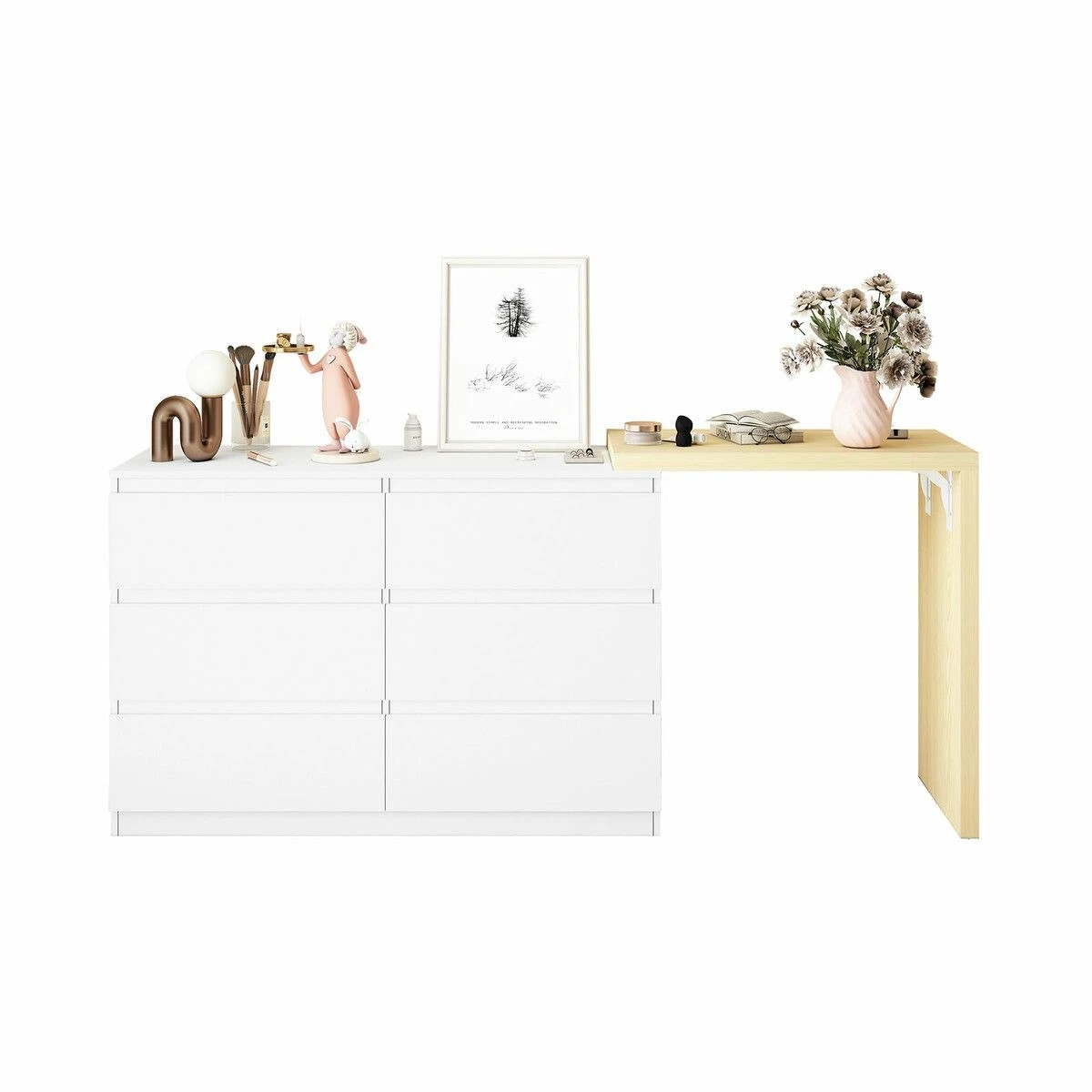 7 Ausway 6 Chest of Drawers Dresser Makeup Vanity Tallboy Storage Cabinet, 7 of 8