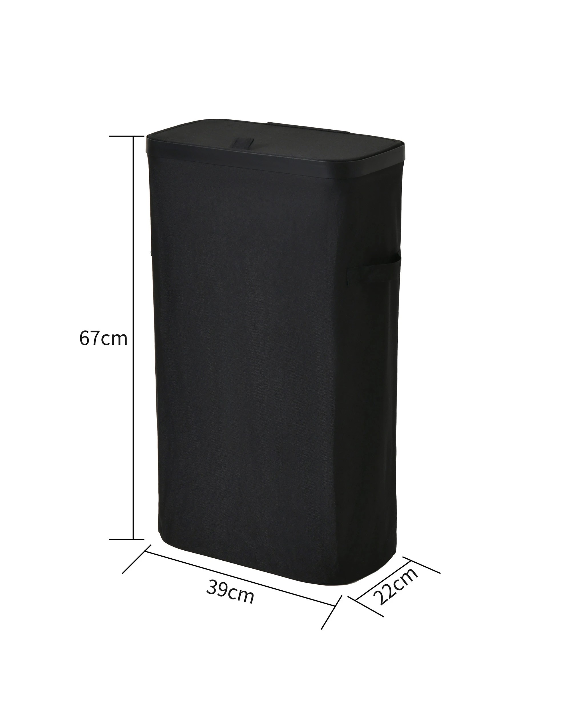 8 Sherwood Voyager Slim Laundry Hamper 40L Faux Linen 22x39x67cm - Black, 8 of 10
